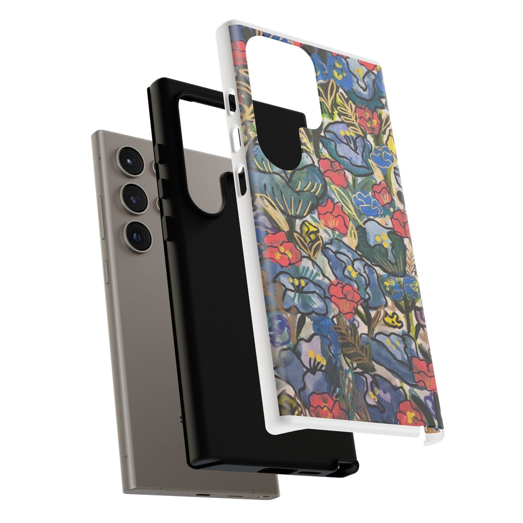 Floral Mosaic Tough Phone Case — Colorful Wildflower Protective iPhone Cover