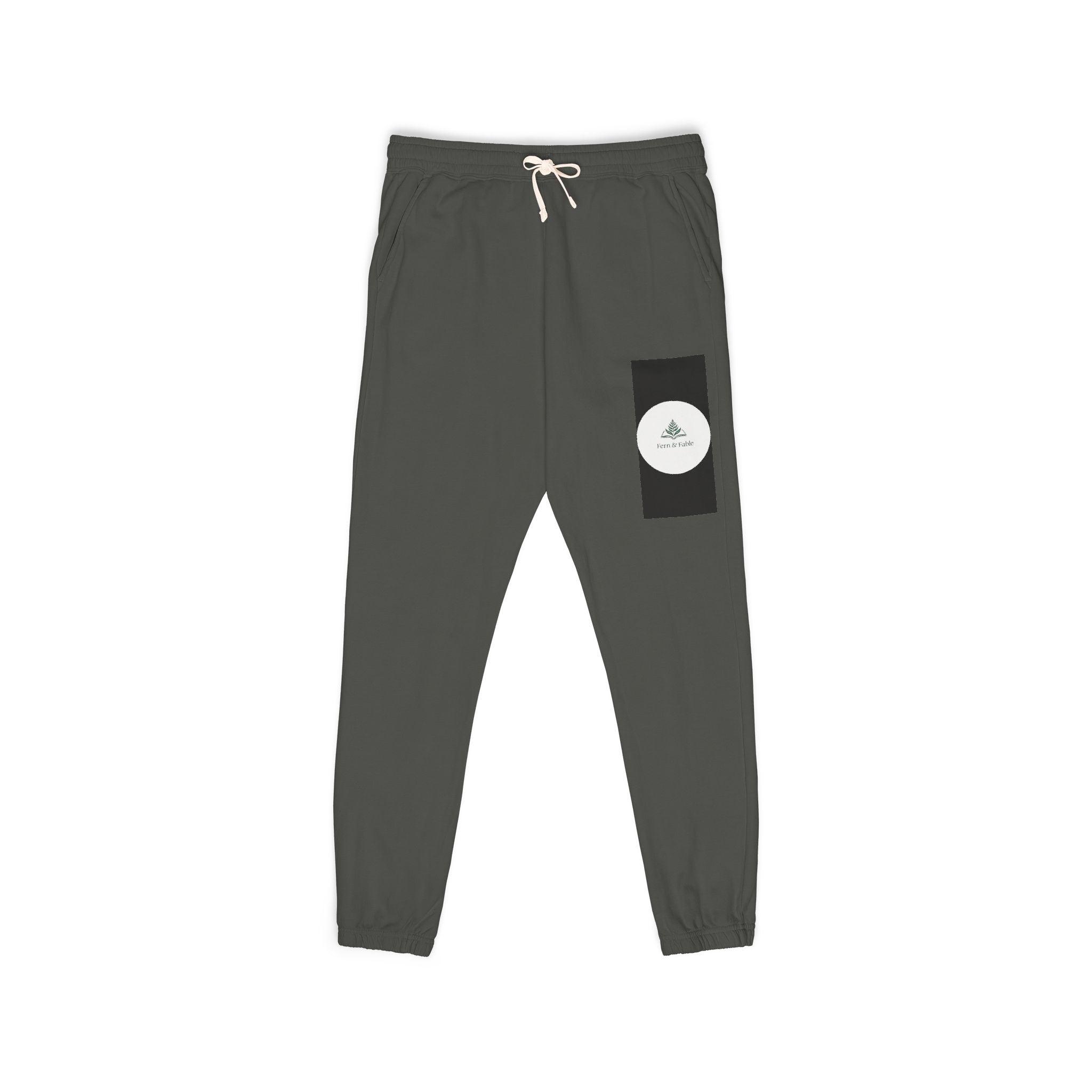 Embroidered Circle Logo Sweatpants — Garment-Dyed Fleece Joggers