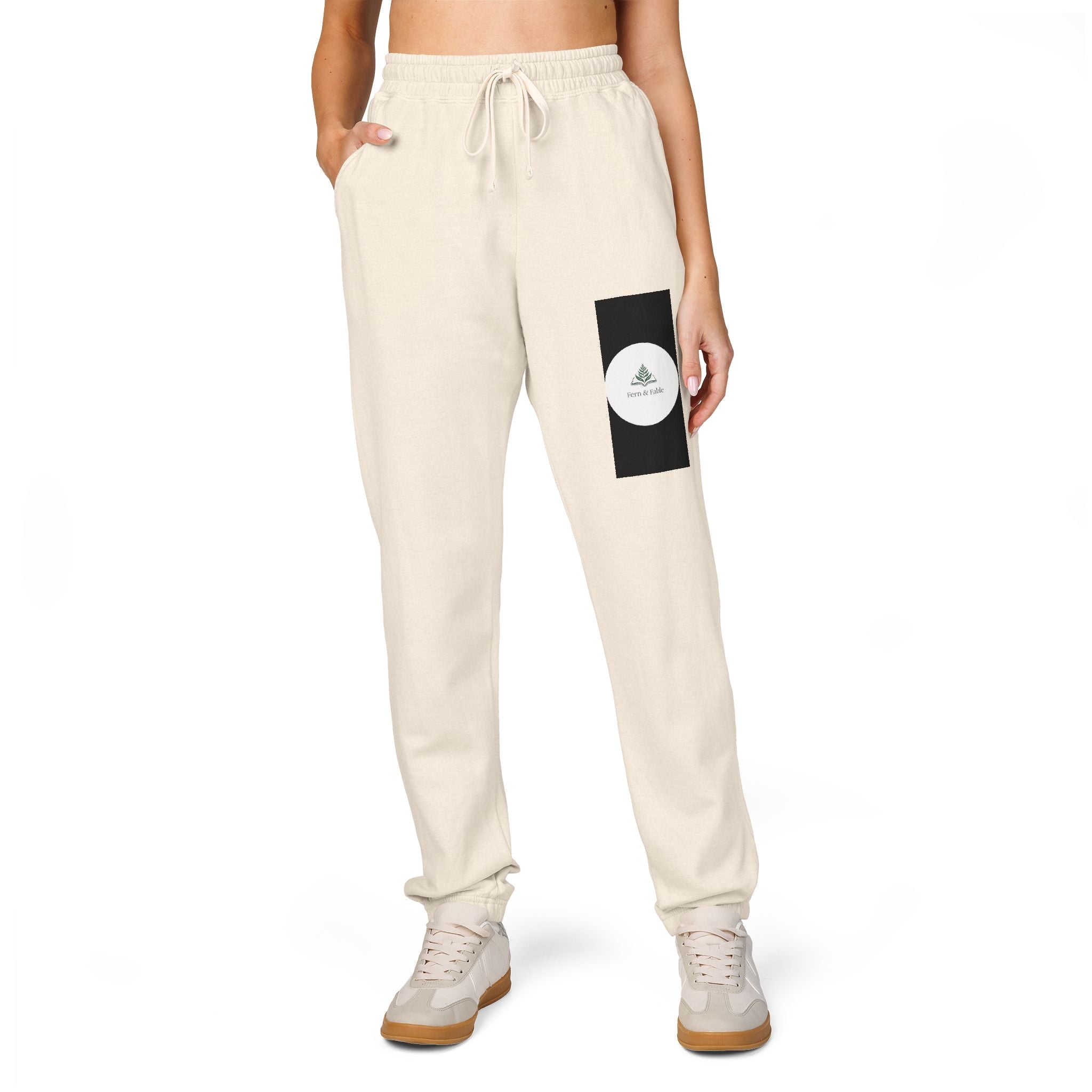 Embroidered Circle Logo Sweatpants — Garment-Dyed Fleece Joggers