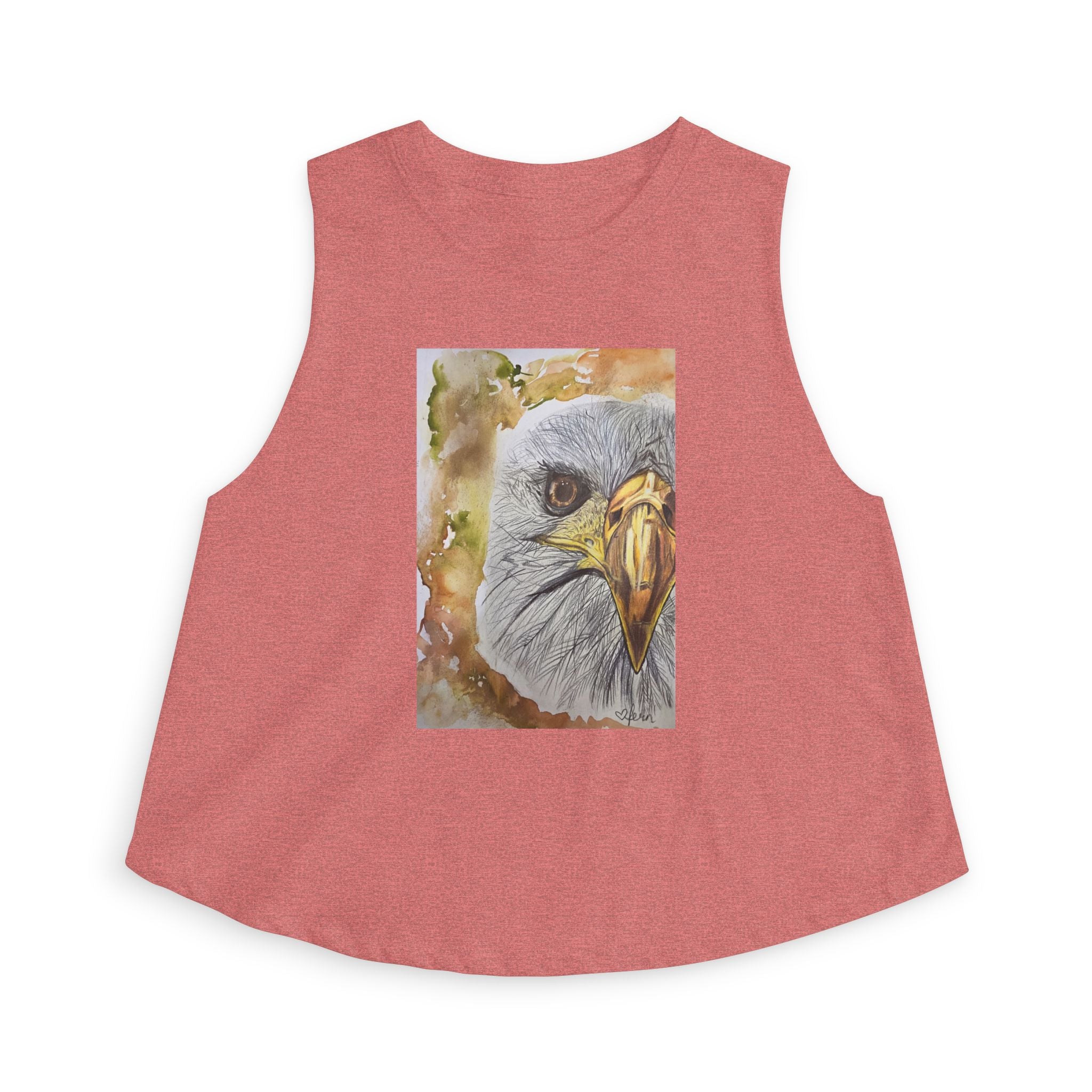 Eagle Portrait Women's Crop Top — Watercolor Bald Eagle Graphic Tank