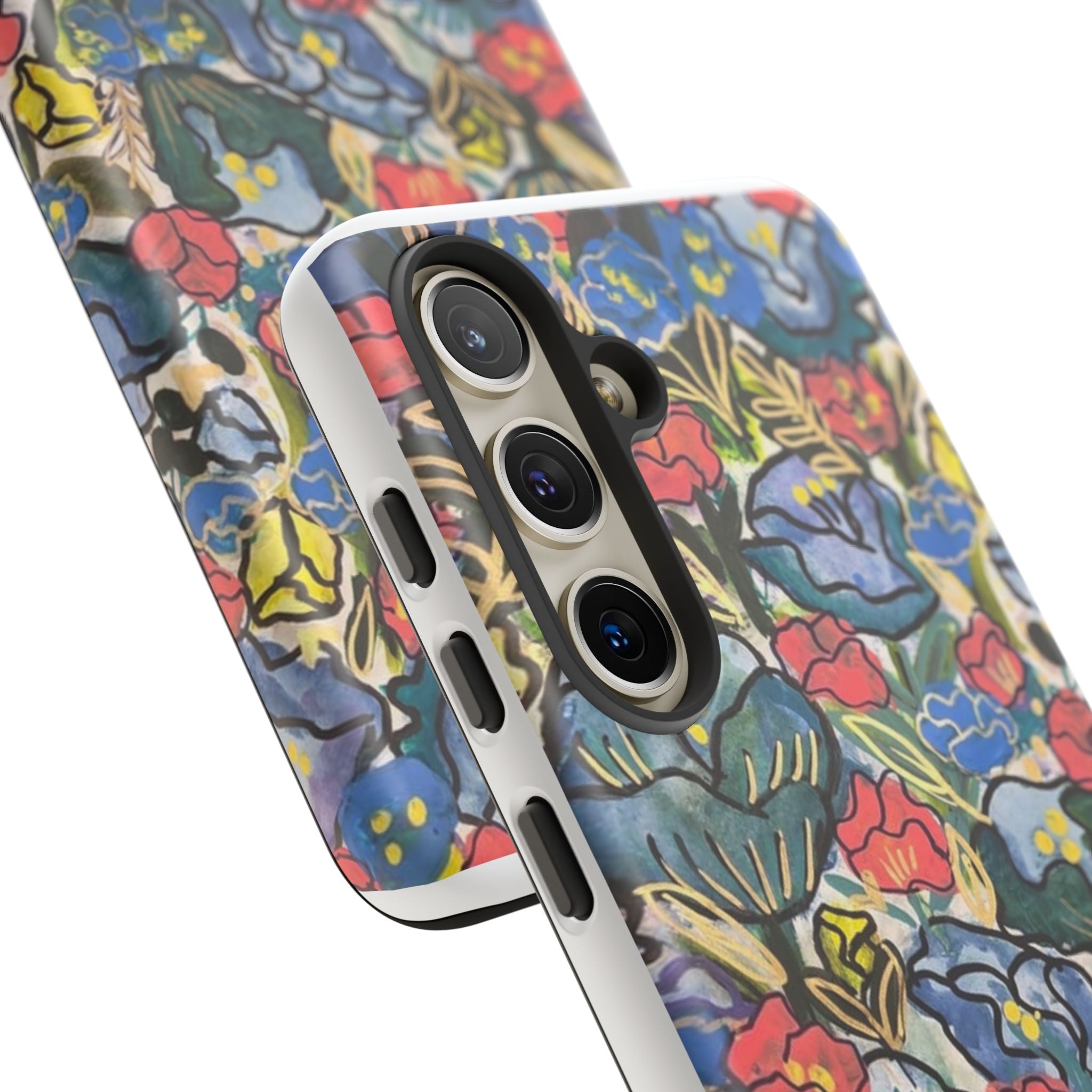 Floral Mosaic Tough Phone Case — Colorful Wildflower Protective iPhone Cover