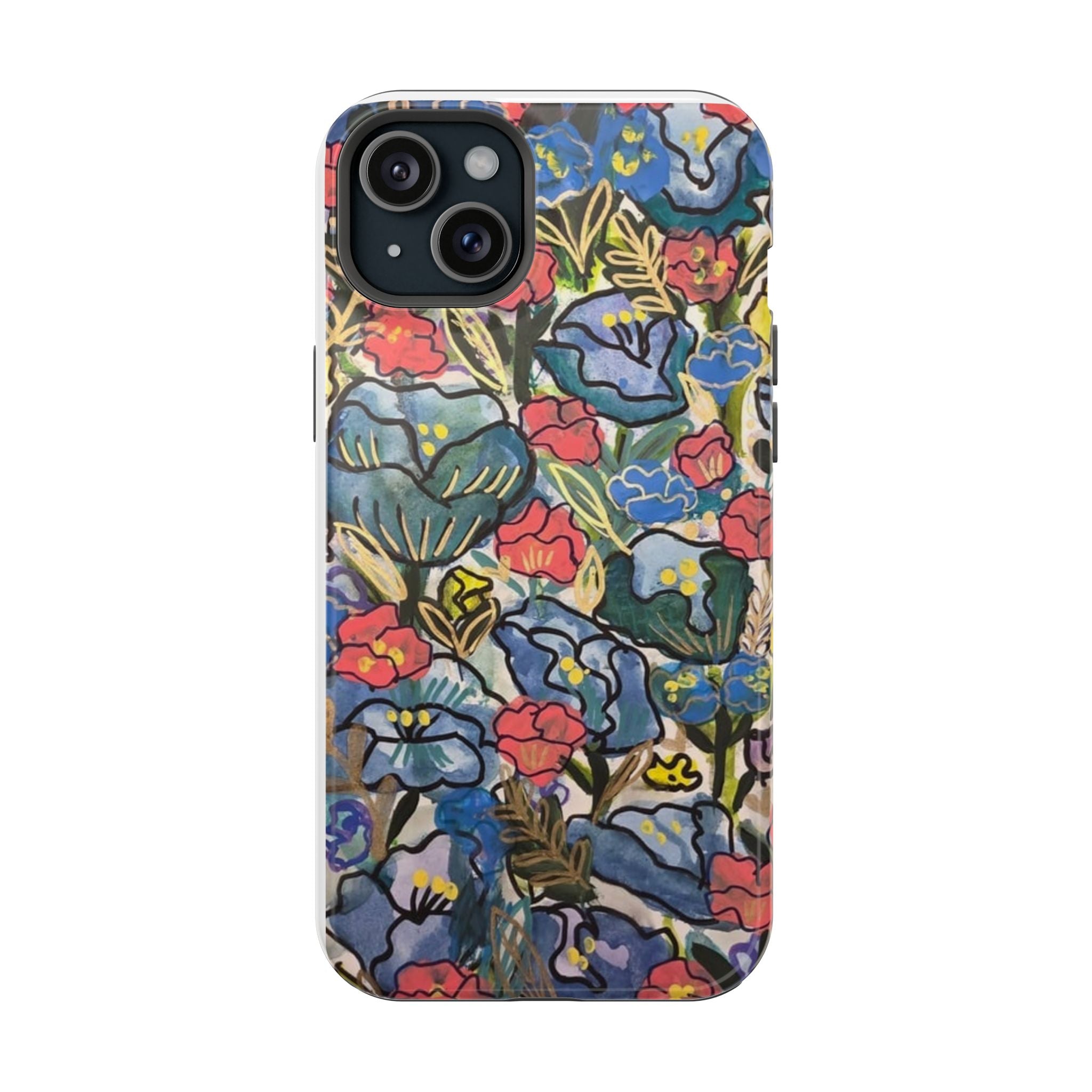 Floral Pattern Impact-Resistant Phone Case – Colorful Vintage Flowers