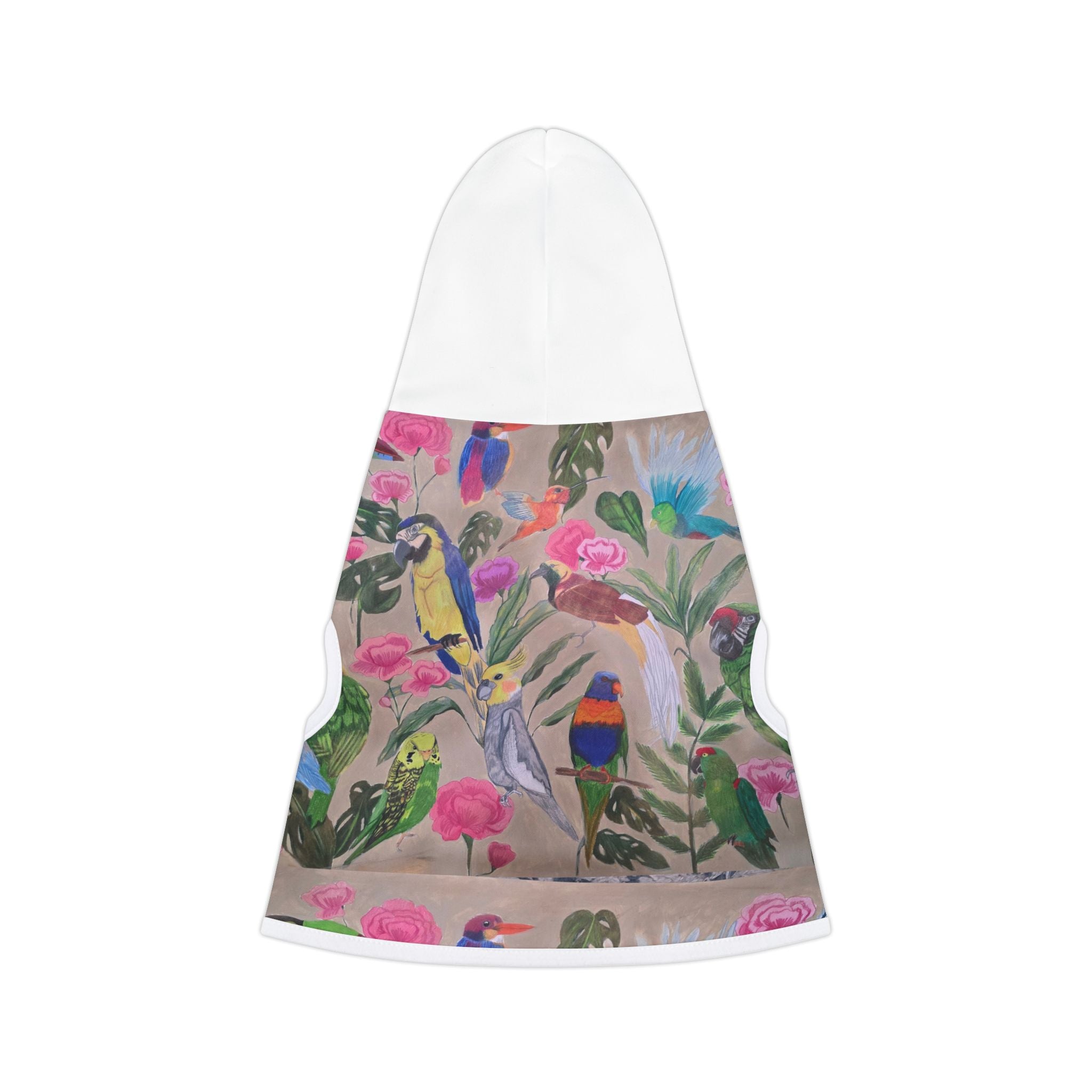 Floral Garden Pet Hoodie — Colorful Tropical Print Dog & Cat Hoodie