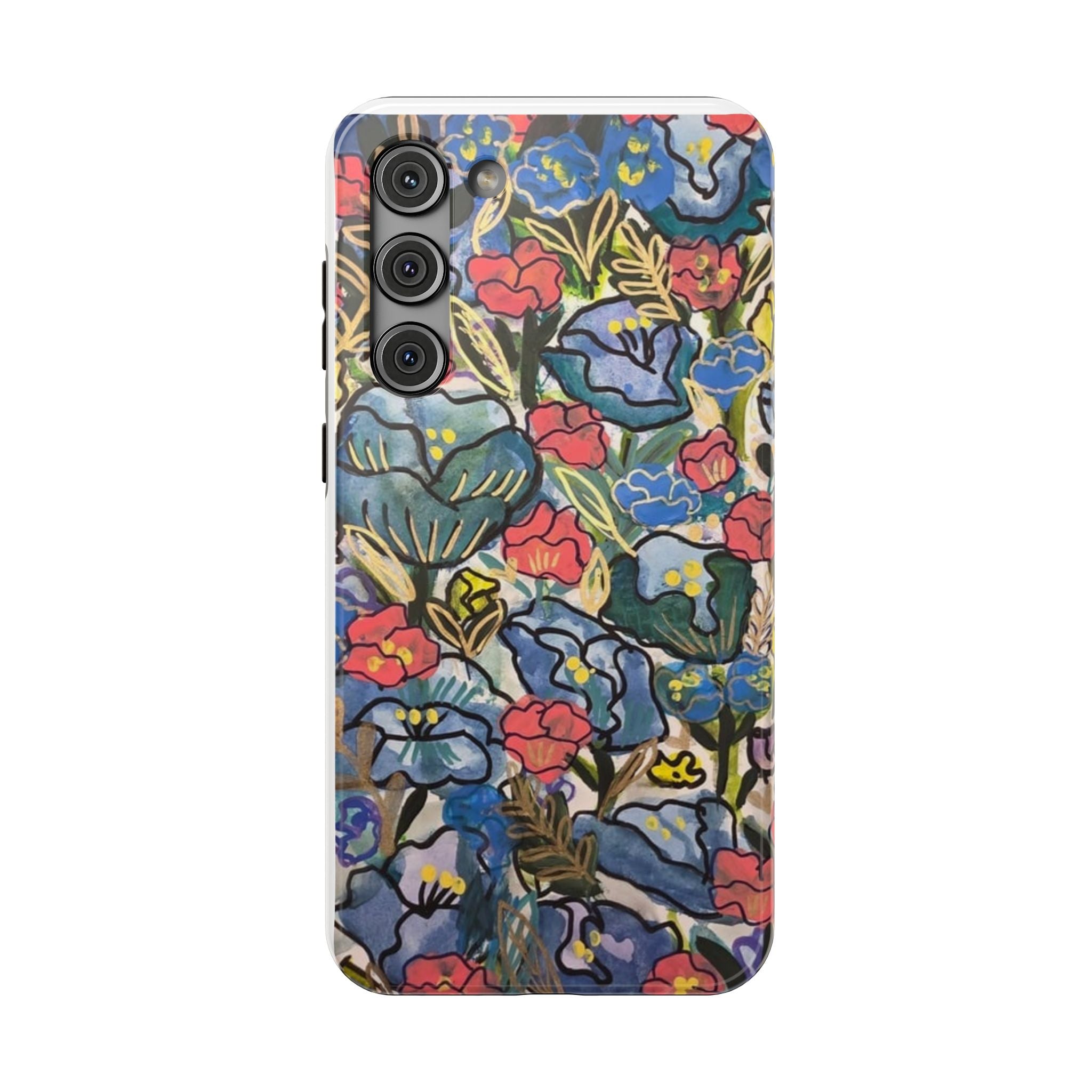Floral Pattern Impact-Resistant Phone Case – Colorful Vintage Flowers