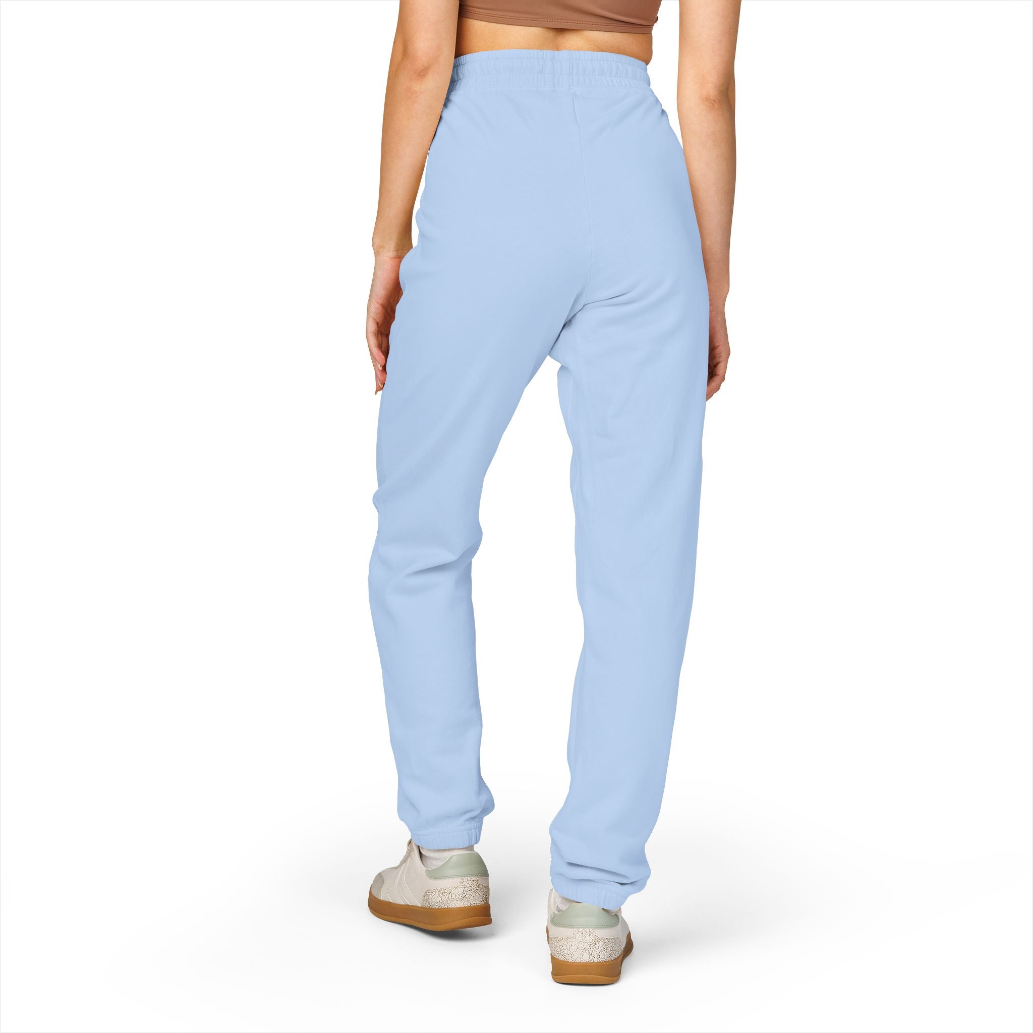Embroidered Circle Logo Sweatpants — Garment-Dyed Fleece Joggers