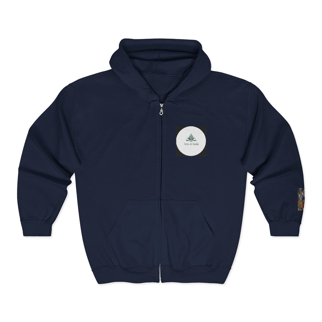 Zip Hoodie with Geometric Mandala Pocket Design