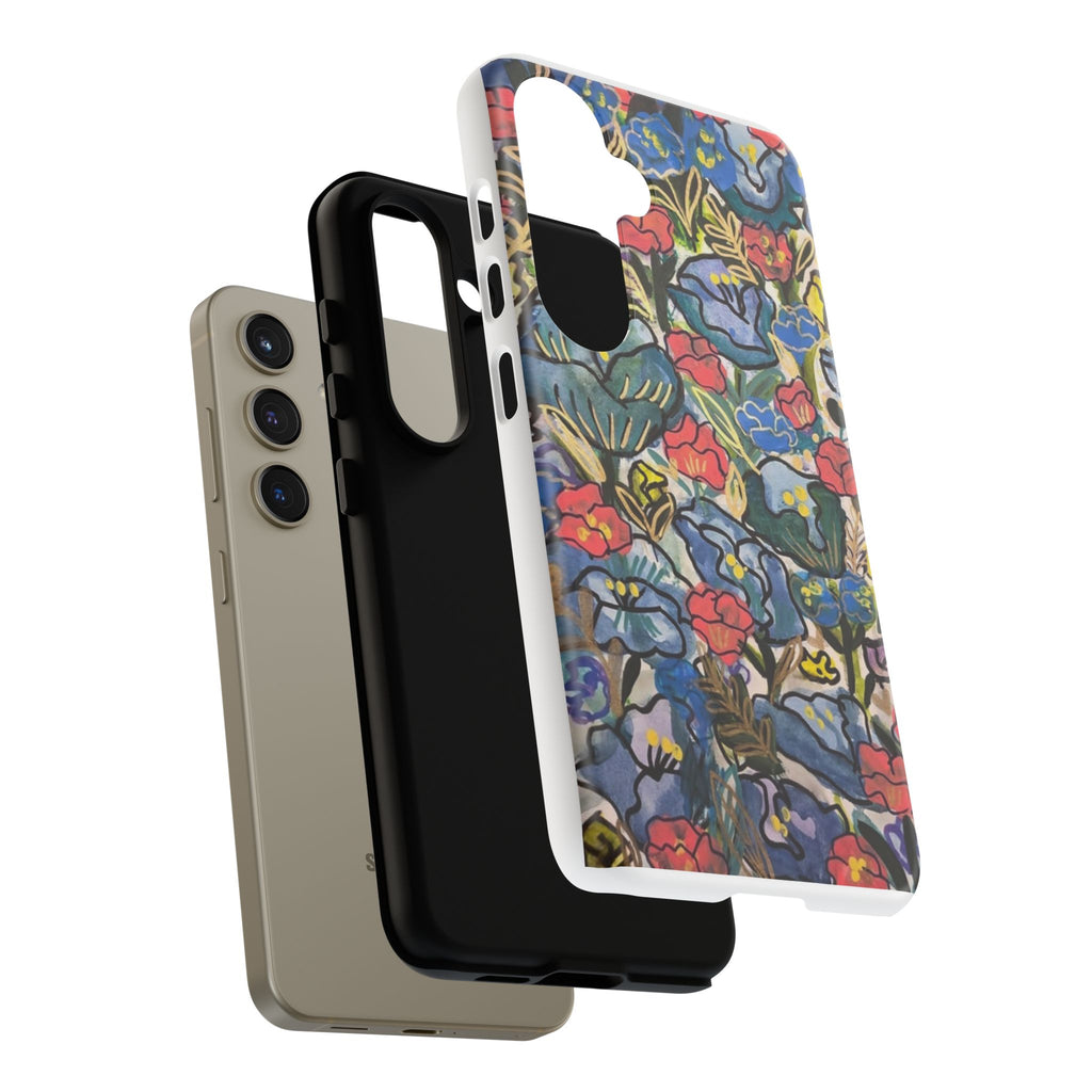 Floral Mosaic Tough Phone Case — Colorful Wildflower Protective iPhone Cover