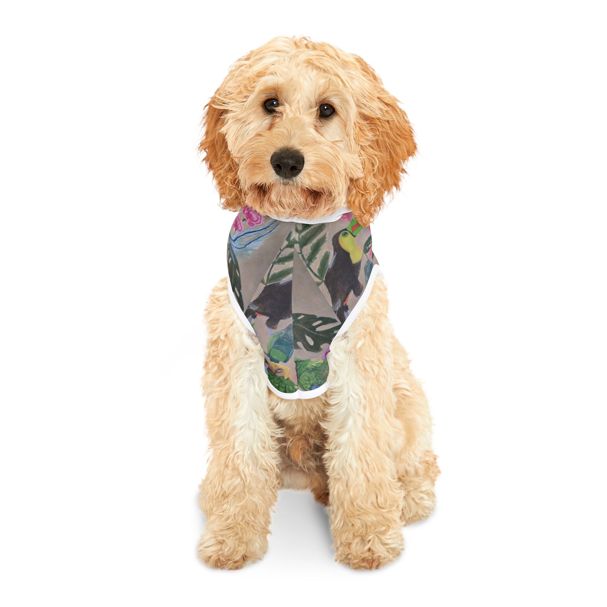 Floral Garden Pet Hoodie — Colorful Tropical Print Dog & Cat Hoodie