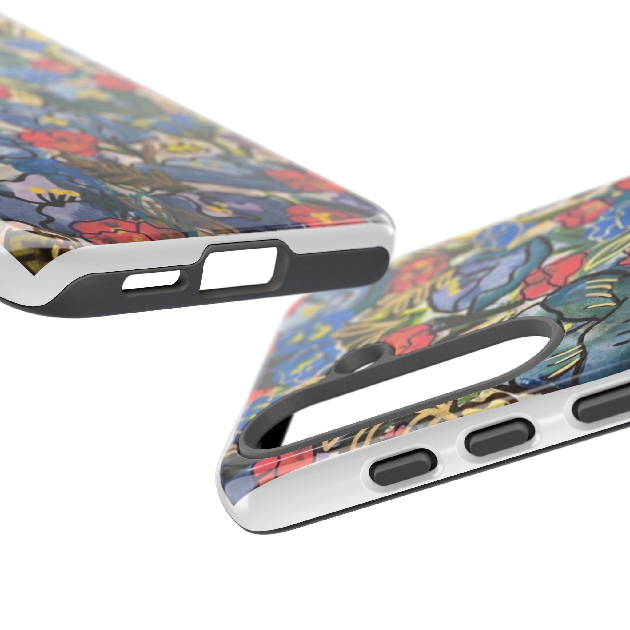 Floral Mosaic Tough Phone Case — Colorful Wildflower Protective iPhone Cover