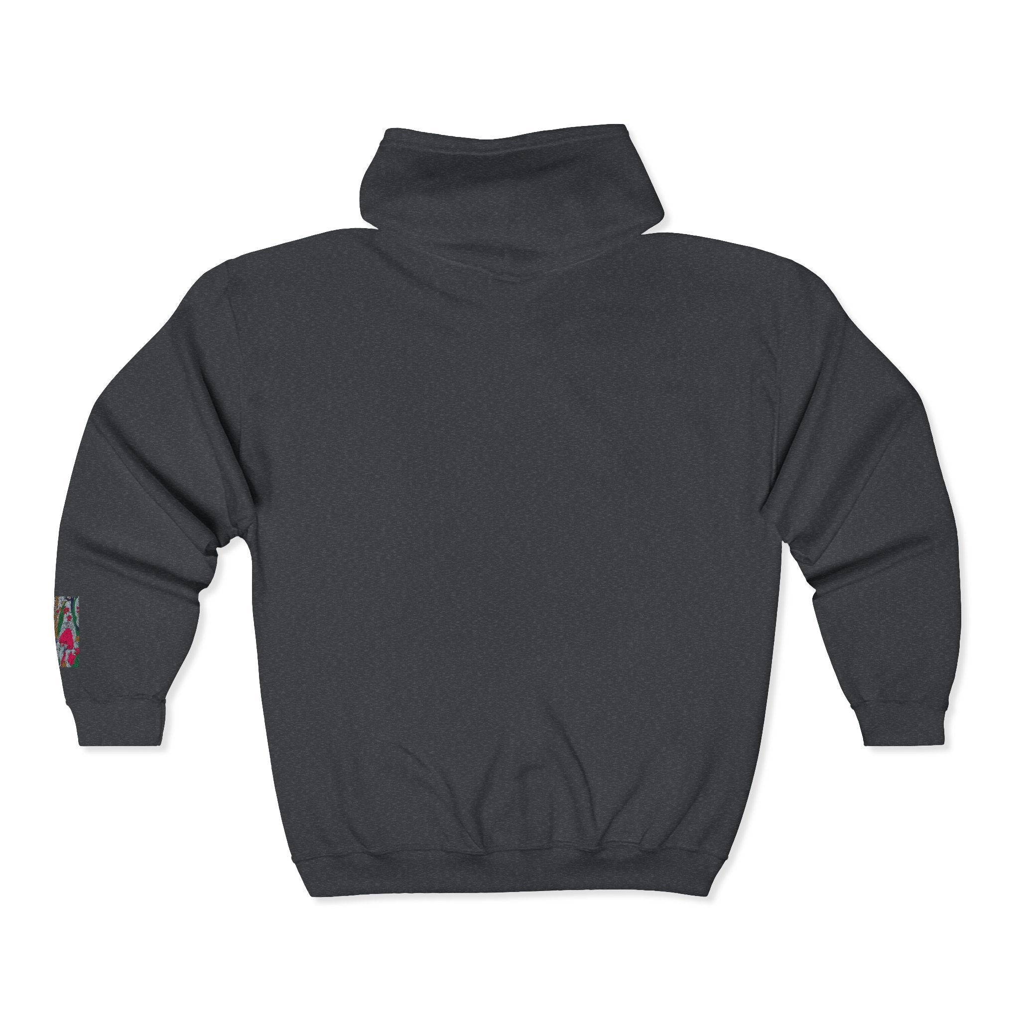 Zip Hoodie with Geometric Mandala Pocket Design