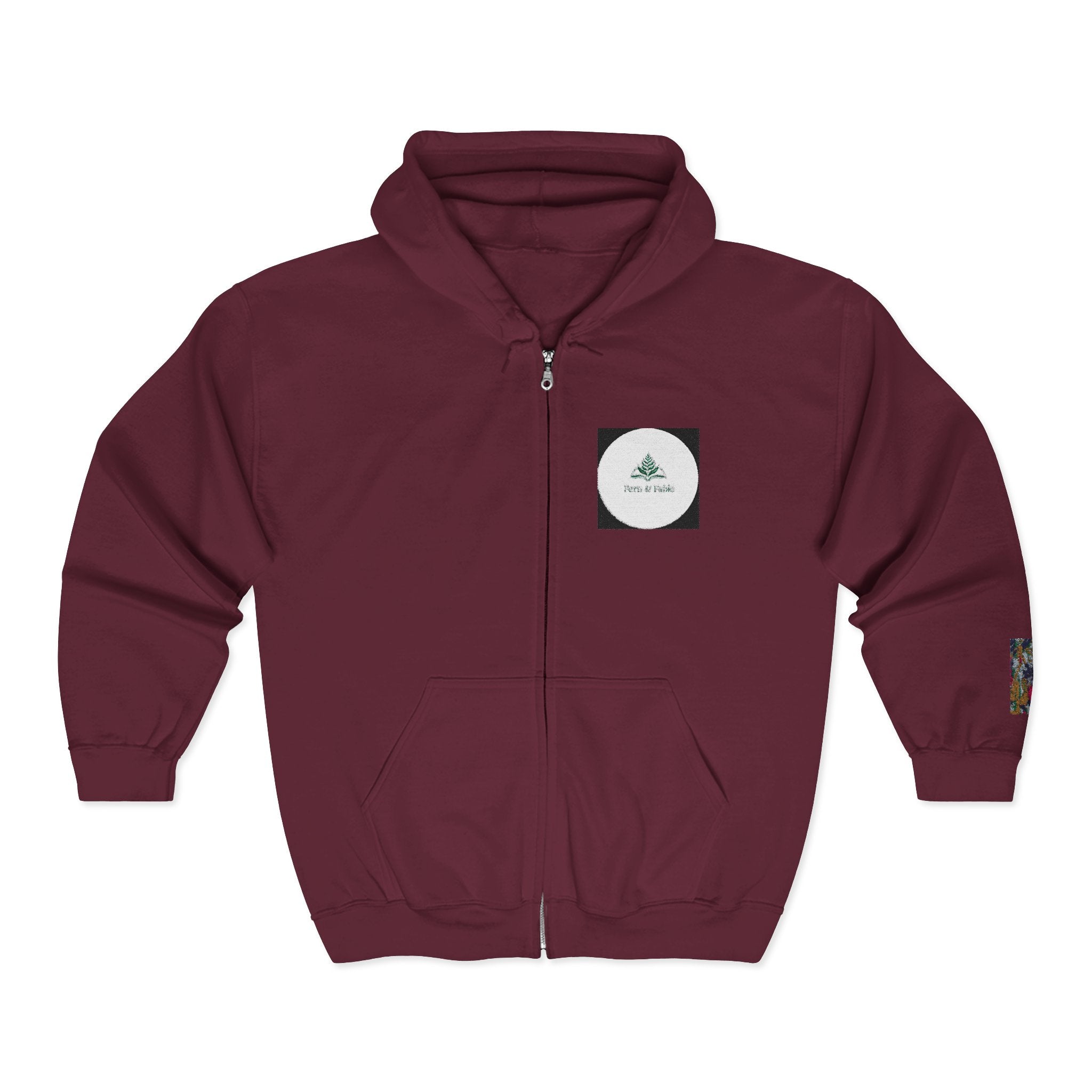 Zip Hoodie with Geometric Mandala Pocket Design