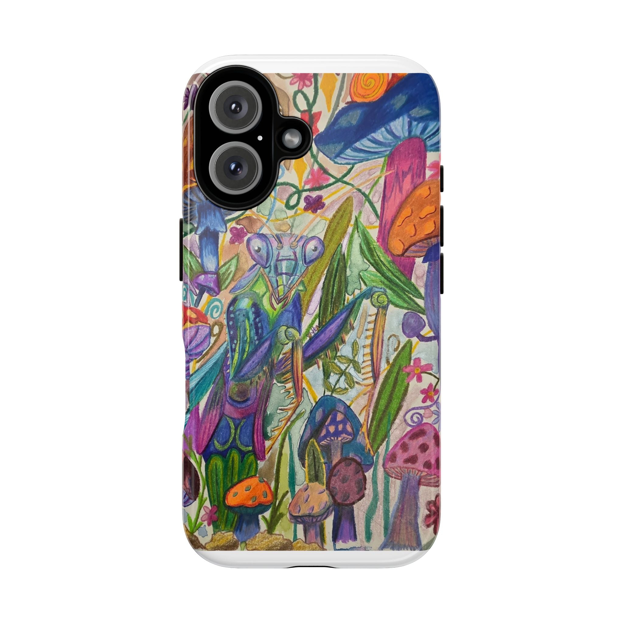 Phone Case — Colorful Whimsical Mushroom Garden Art