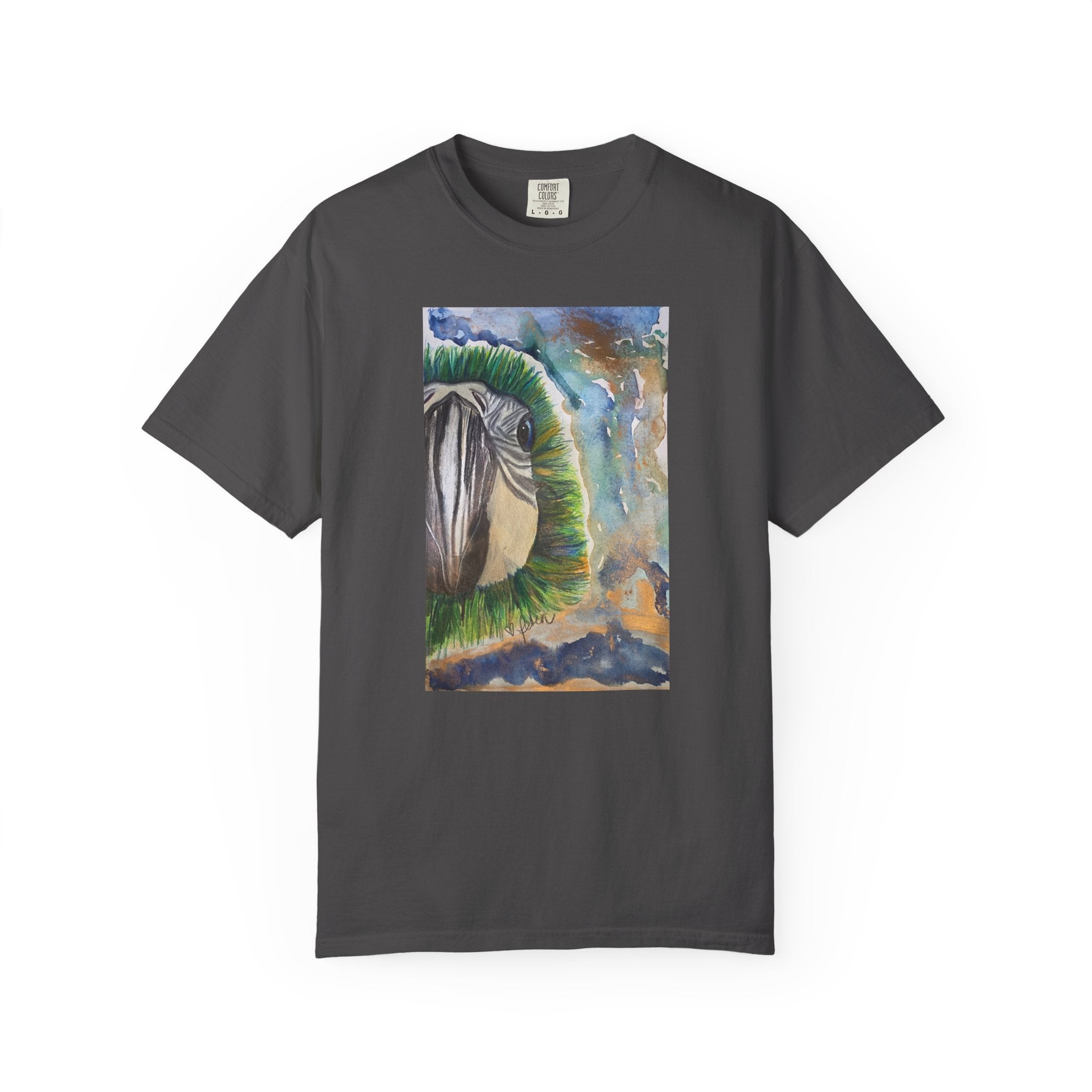 Parrot Eye Art T-Shirt — Colorful Tropical Bird Graphic Tee