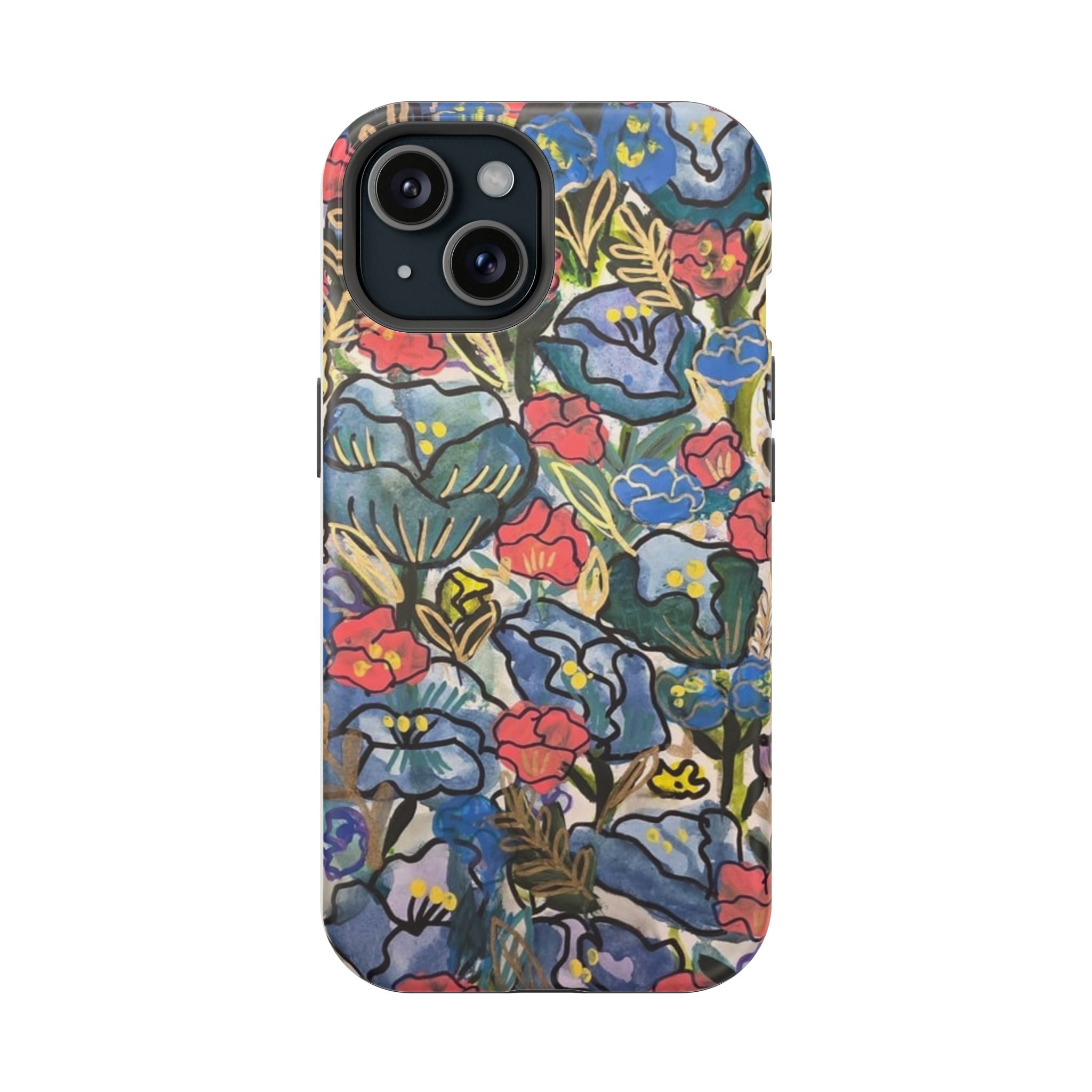 Floral Pattern Impact-Resistant Phone Case – Colorful Vintage Flowers