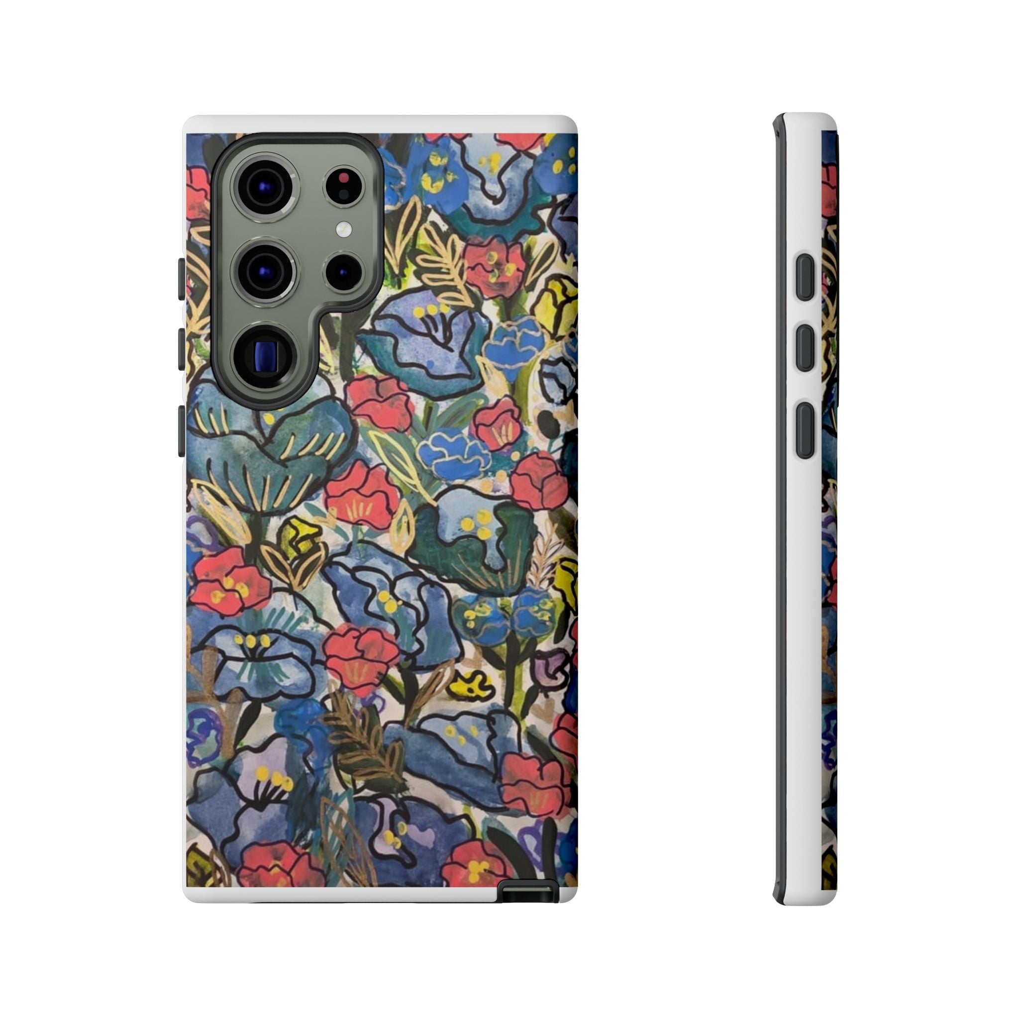 Floral Mosaic Tough Phone Case — Colorful Wildflower Protective iPhone Cover