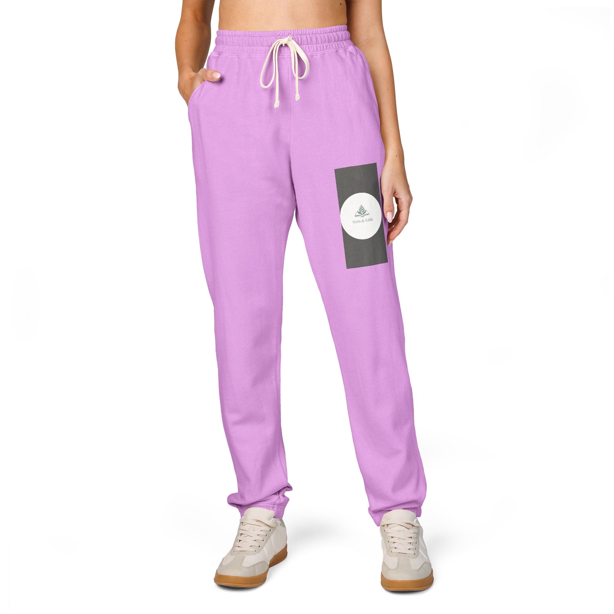 Embroidered Circle Logo Sweatpants — Garment-Dyed Fleece Joggers