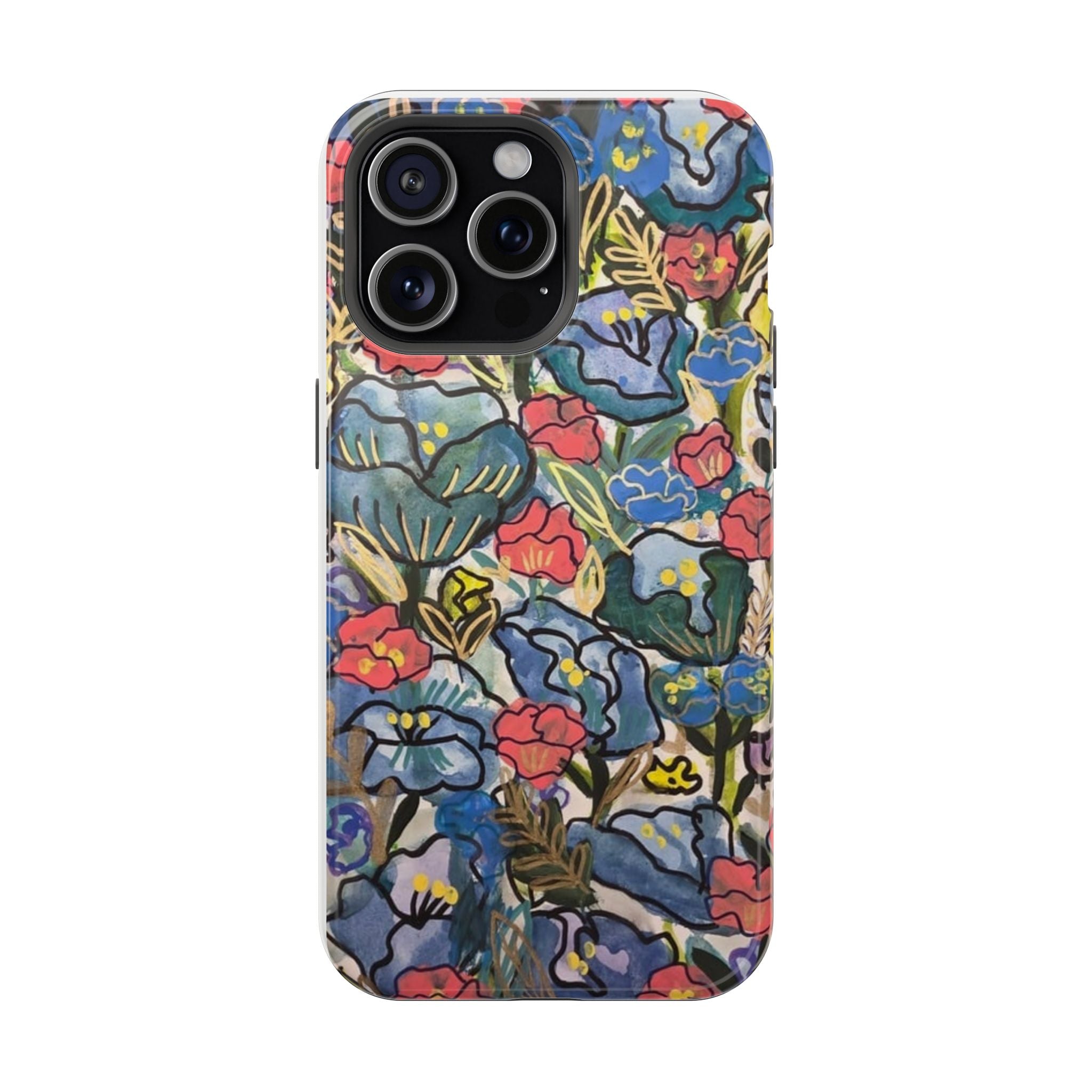 Floral Pattern Impact-Resistant Phone Case – Colorful Vintage Flowers