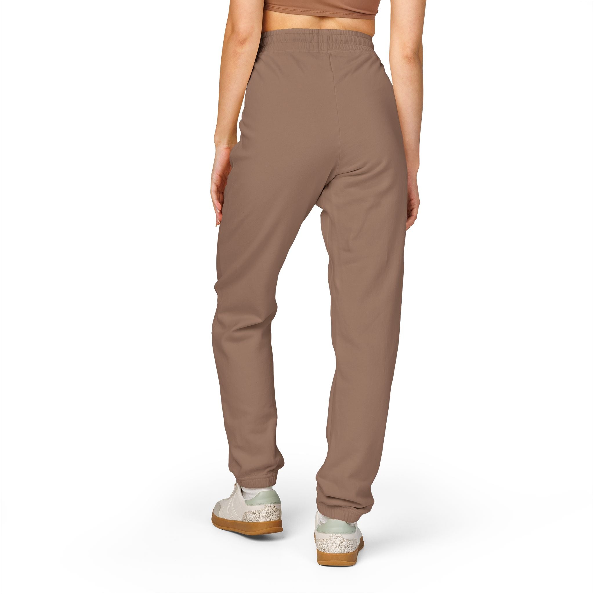 Embroidered Circle Logo Sweatpants — Garment-Dyed Fleece Joggers