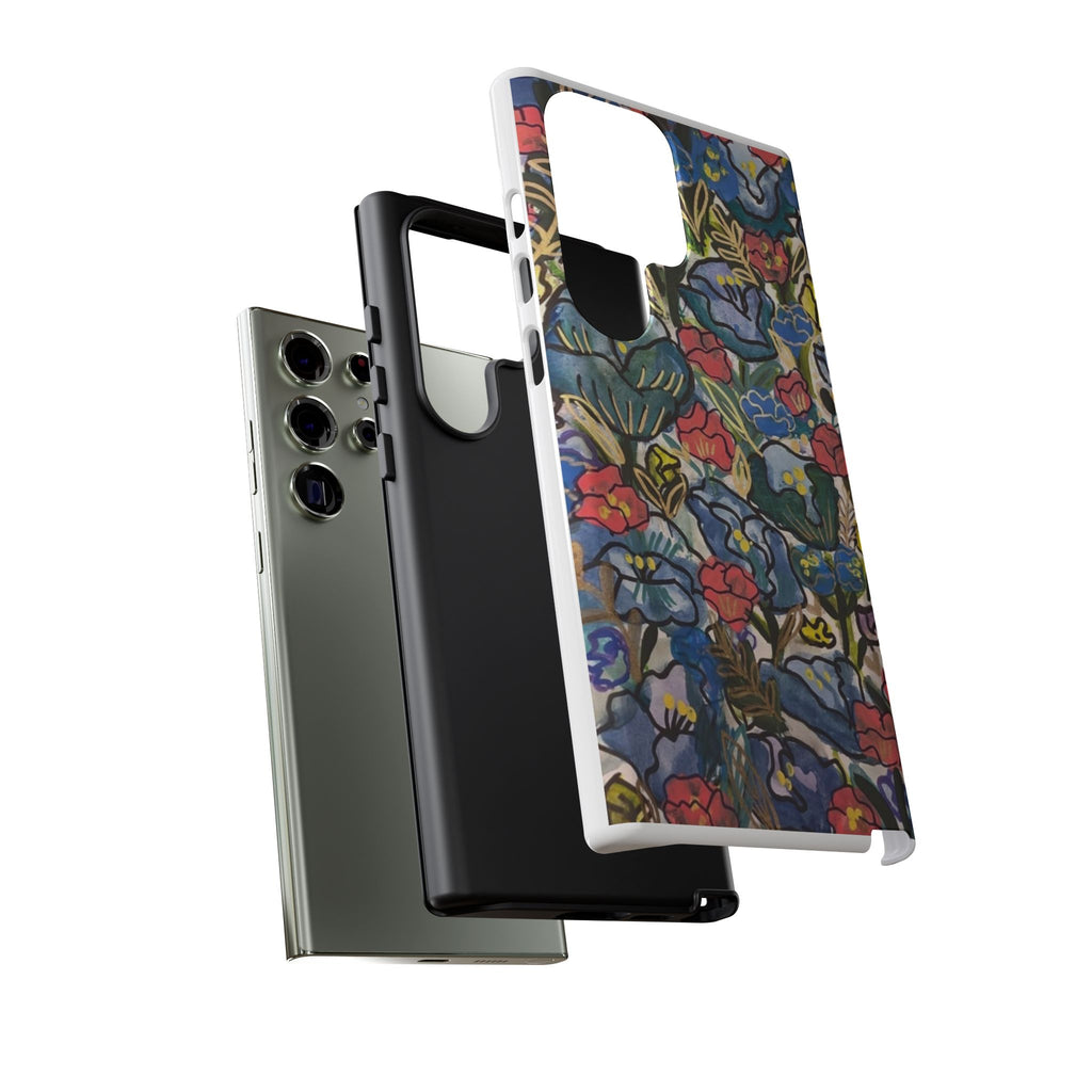 Floral Mosaic Tough Phone Case — Colorful Wildflower Protective iPhone Cover