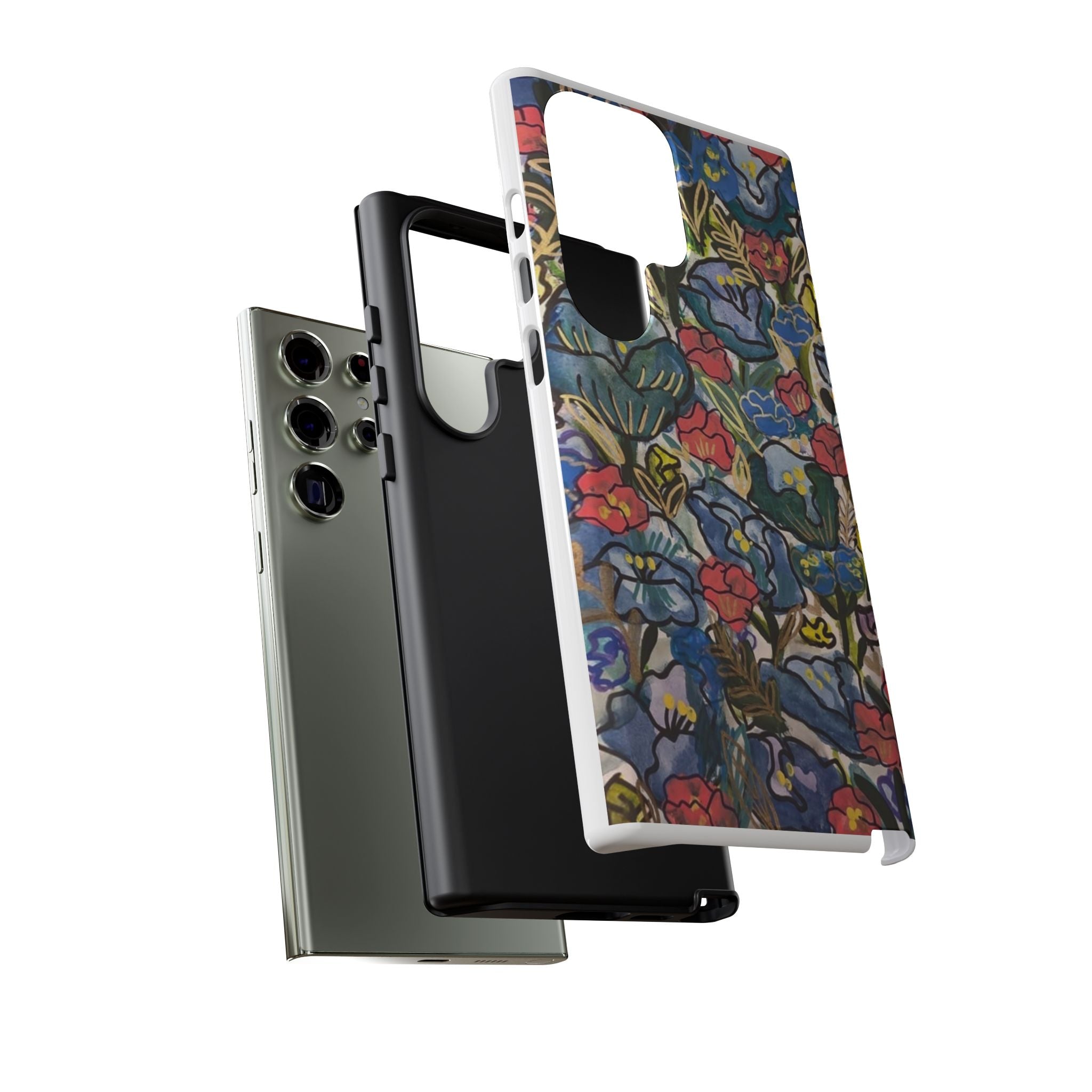 Floral Mosaic Tough Phone Case — Colorful Wildflower Protective iPhone Cover