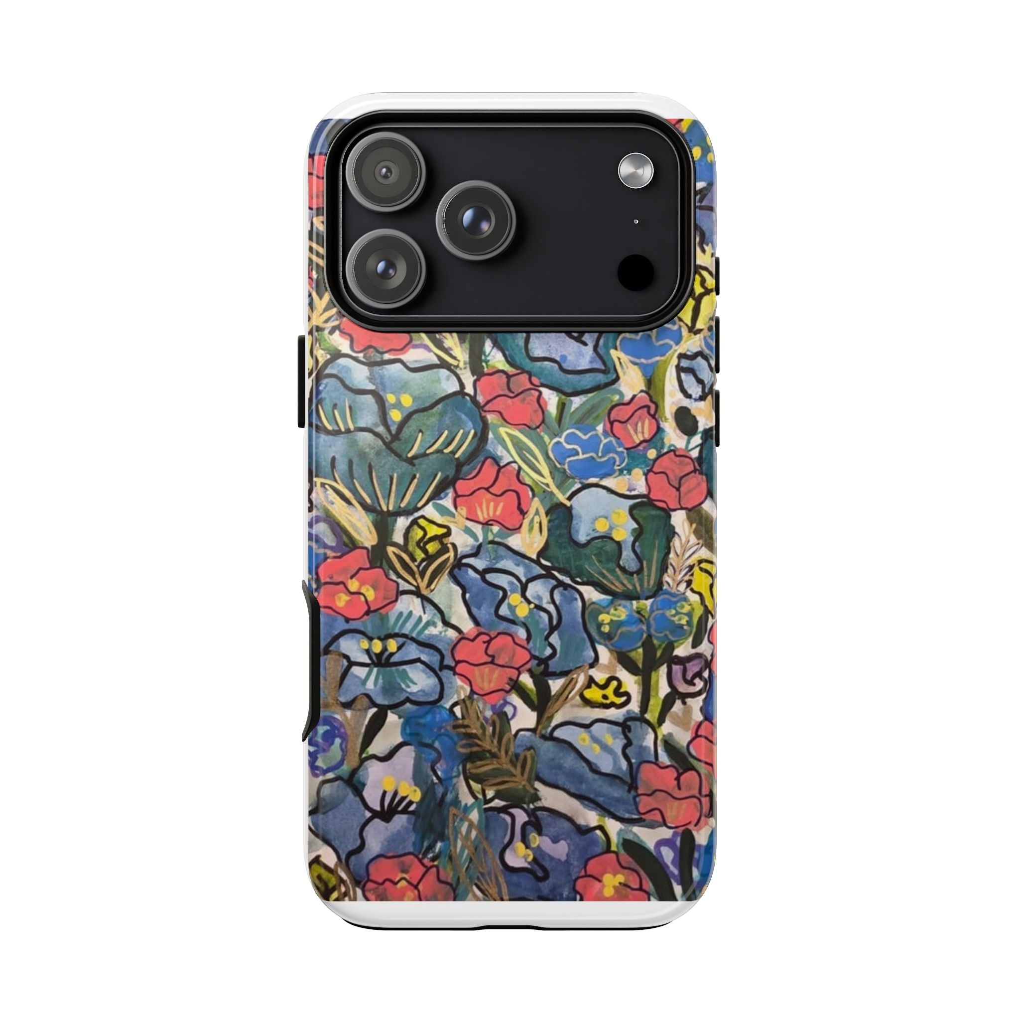 Floral Mosaic Tough Phone Case — Colorful Wildflower Protective iPhone Cover