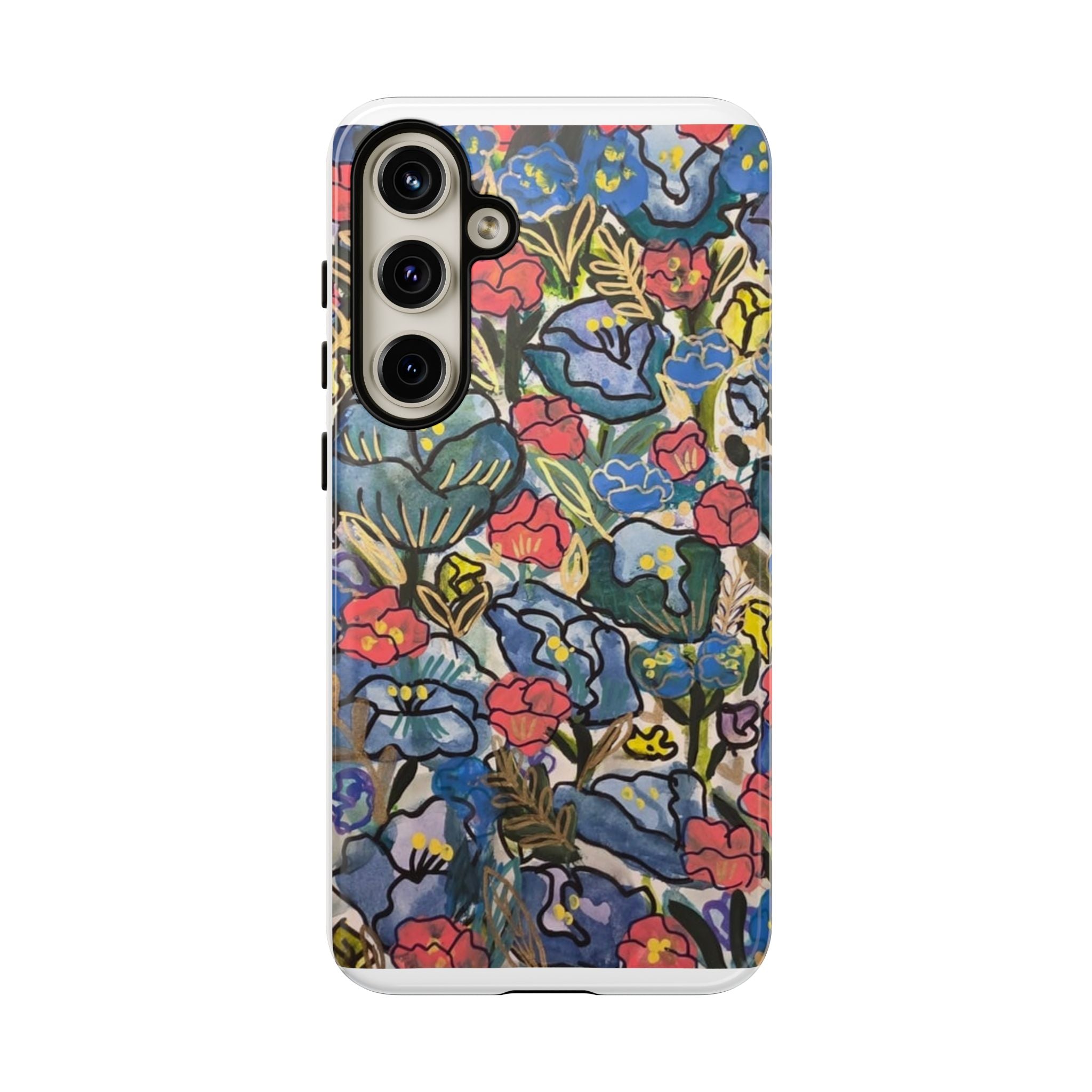 Floral Mosaic Tough Phone Case — Colorful Wildflower Protective iPhone Cover