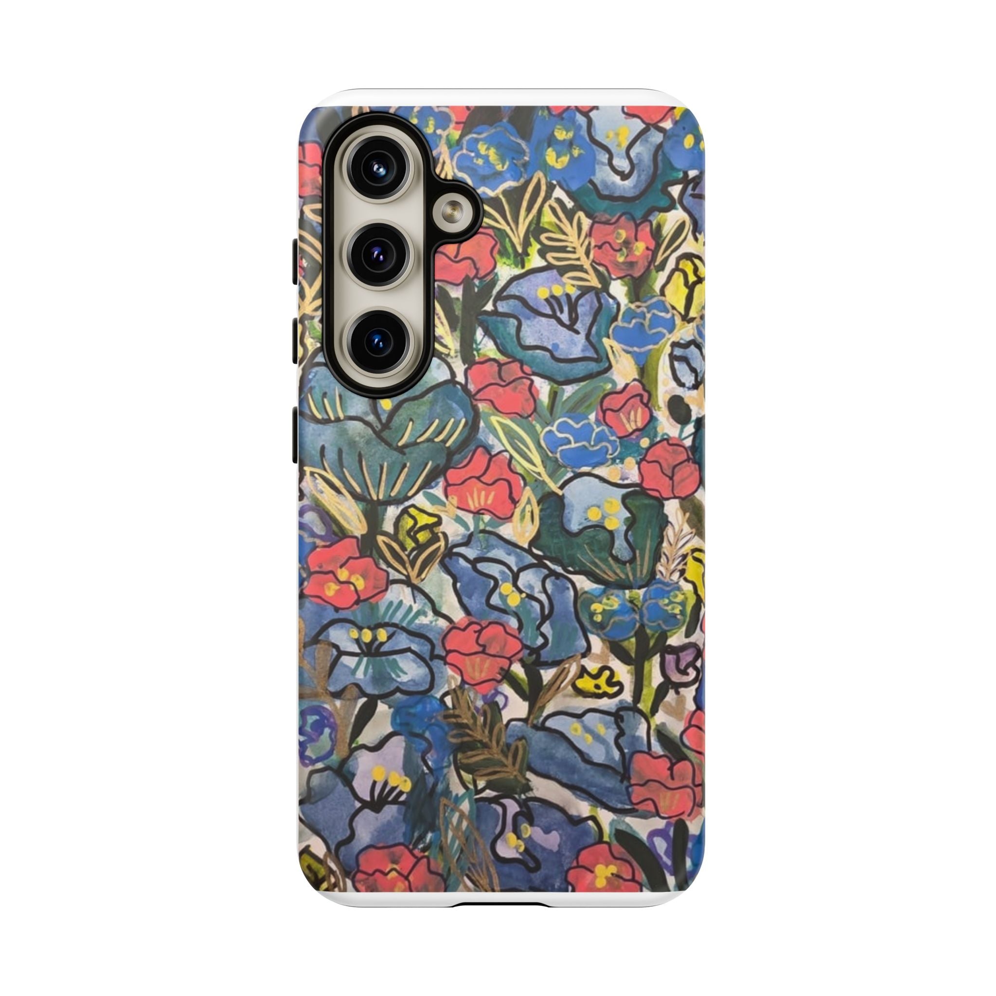 Floral Mosaic Tough Phone Case — Colorful Wildflower Protective iPhone Cover