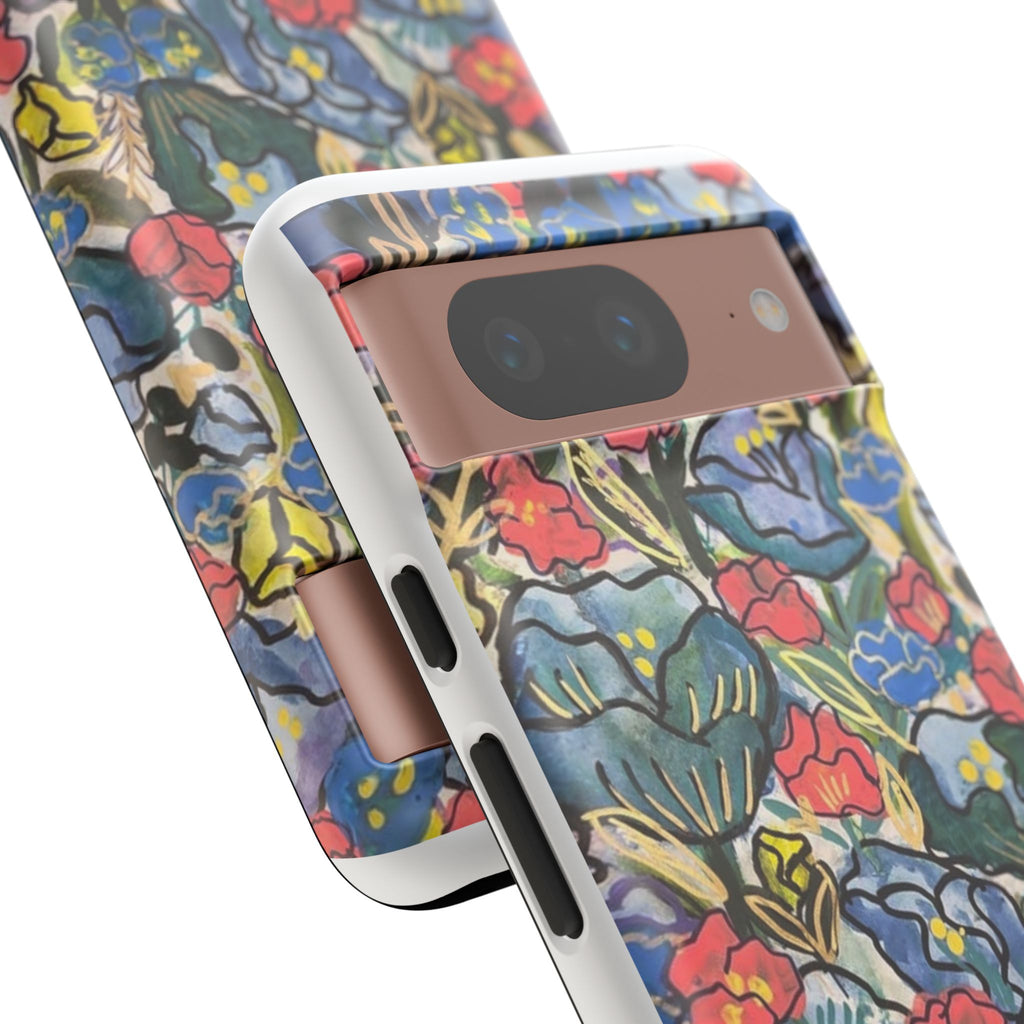 Floral Mosaic Tough Phone Case — Colorful Wildflower Protective iPhone Cover
