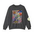 Praying Mantis/Mushroom Garden Crewneck Sweatshirt — Psychedelic Fungi Art