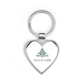 Heart Keychain – Fern & Fable Logo Metal Keyring, Botanical Gift for Plant Lovers