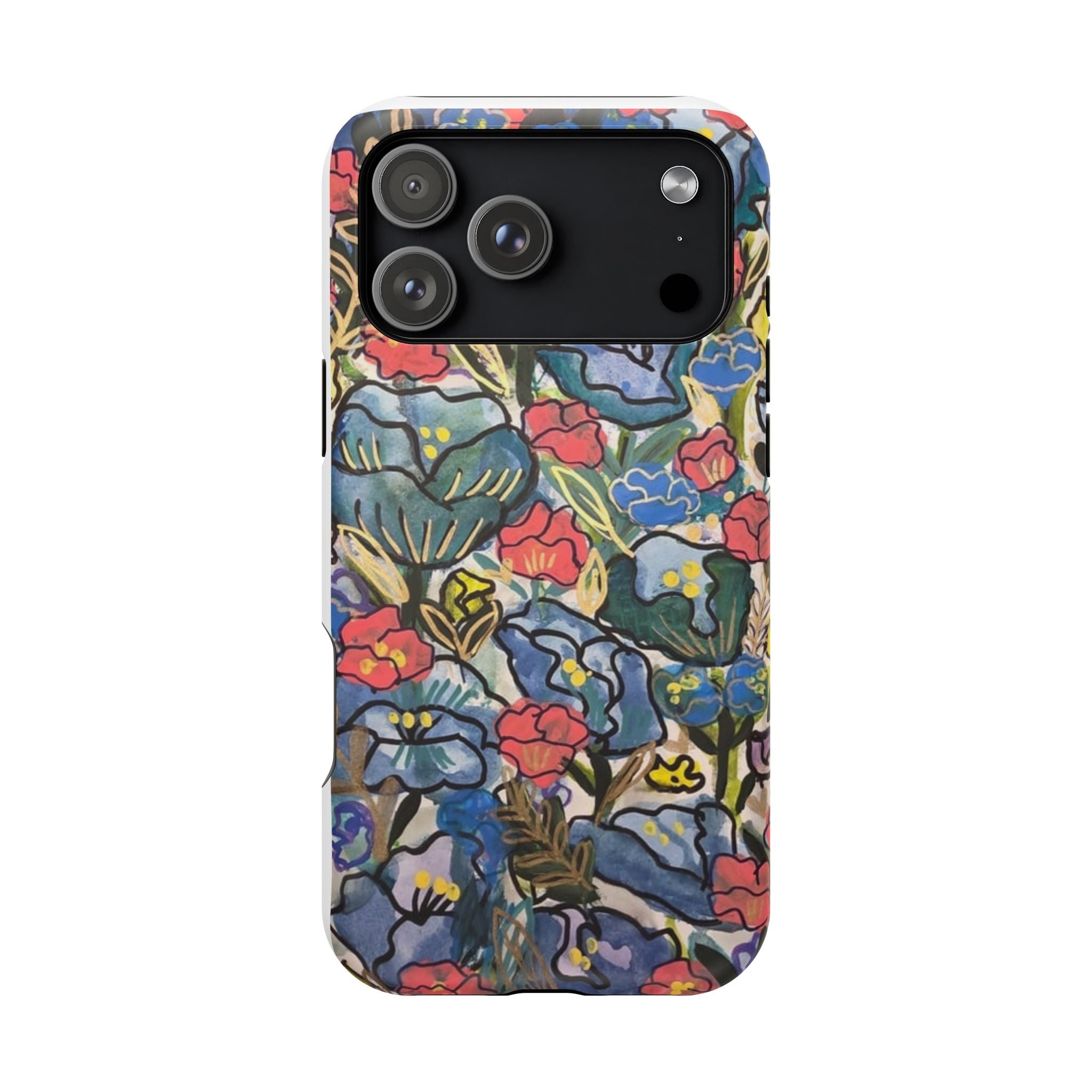 Floral Pattern Impact-Resistant Phone Case – Colorful Vintage Flowers