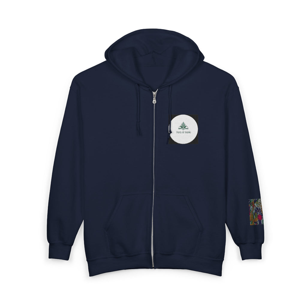 Zip Hoodie with Geometric Mandala Pocket Design