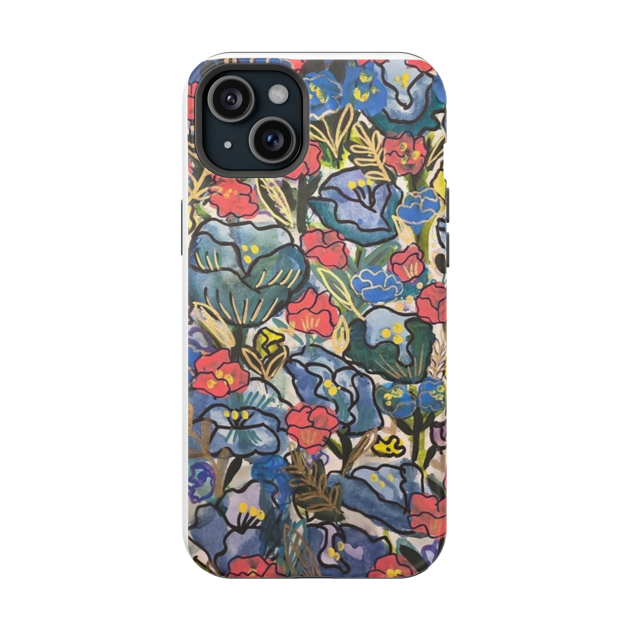 Floral Pattern Impact-Resistant Phone Case – Colorful Vintage Flowers