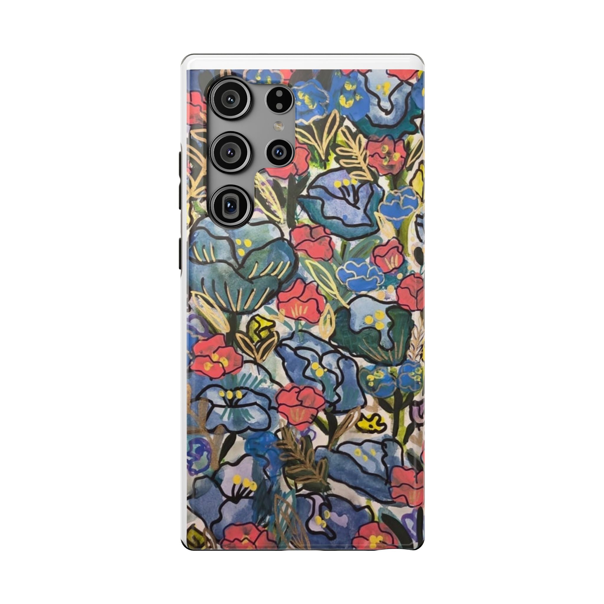 Floral Pattern Impact-Resistant Phone Case – Colorful Vintage Flowers