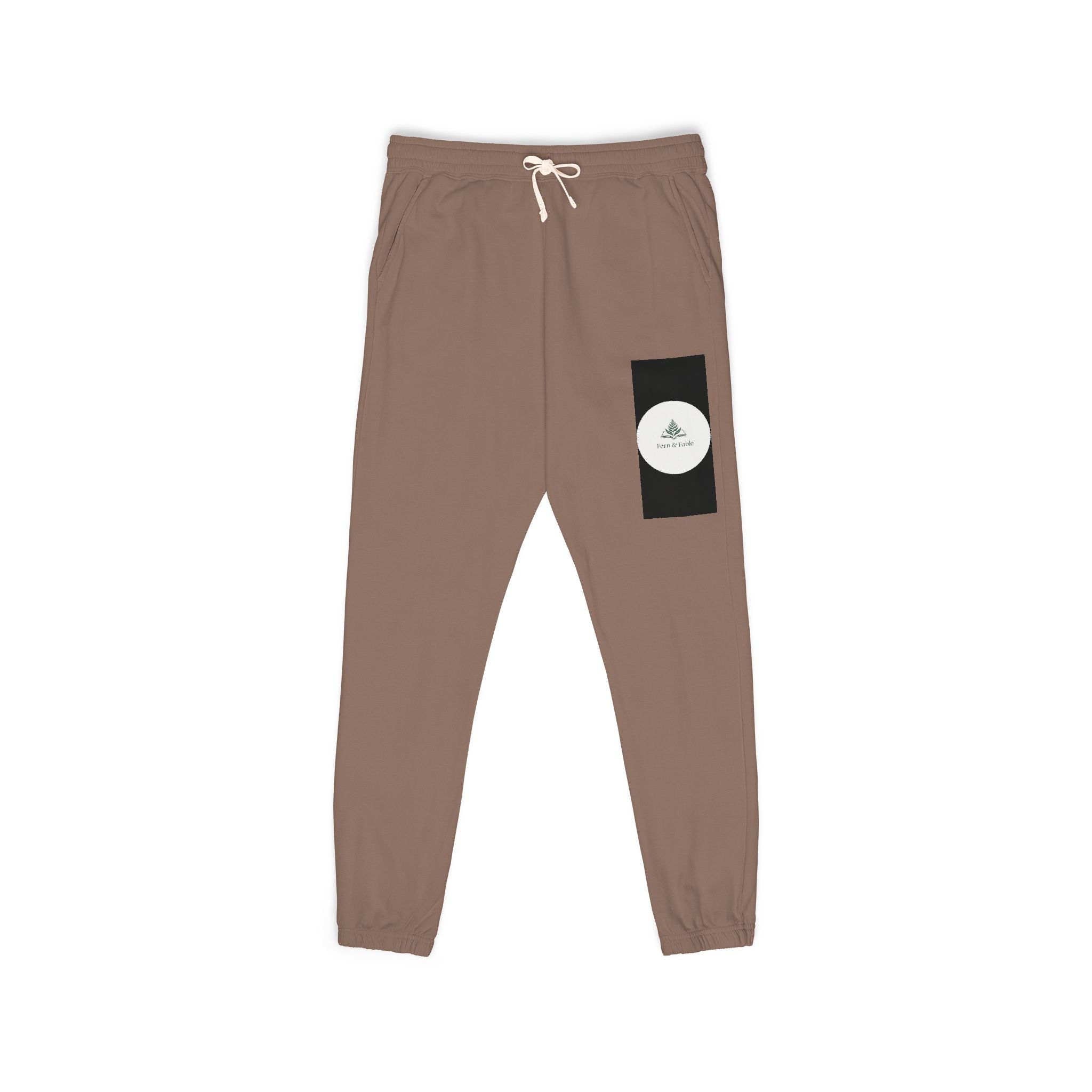 Embroidered Circle Logo Sweatpants — Garment-Dyed Fleece Joggers