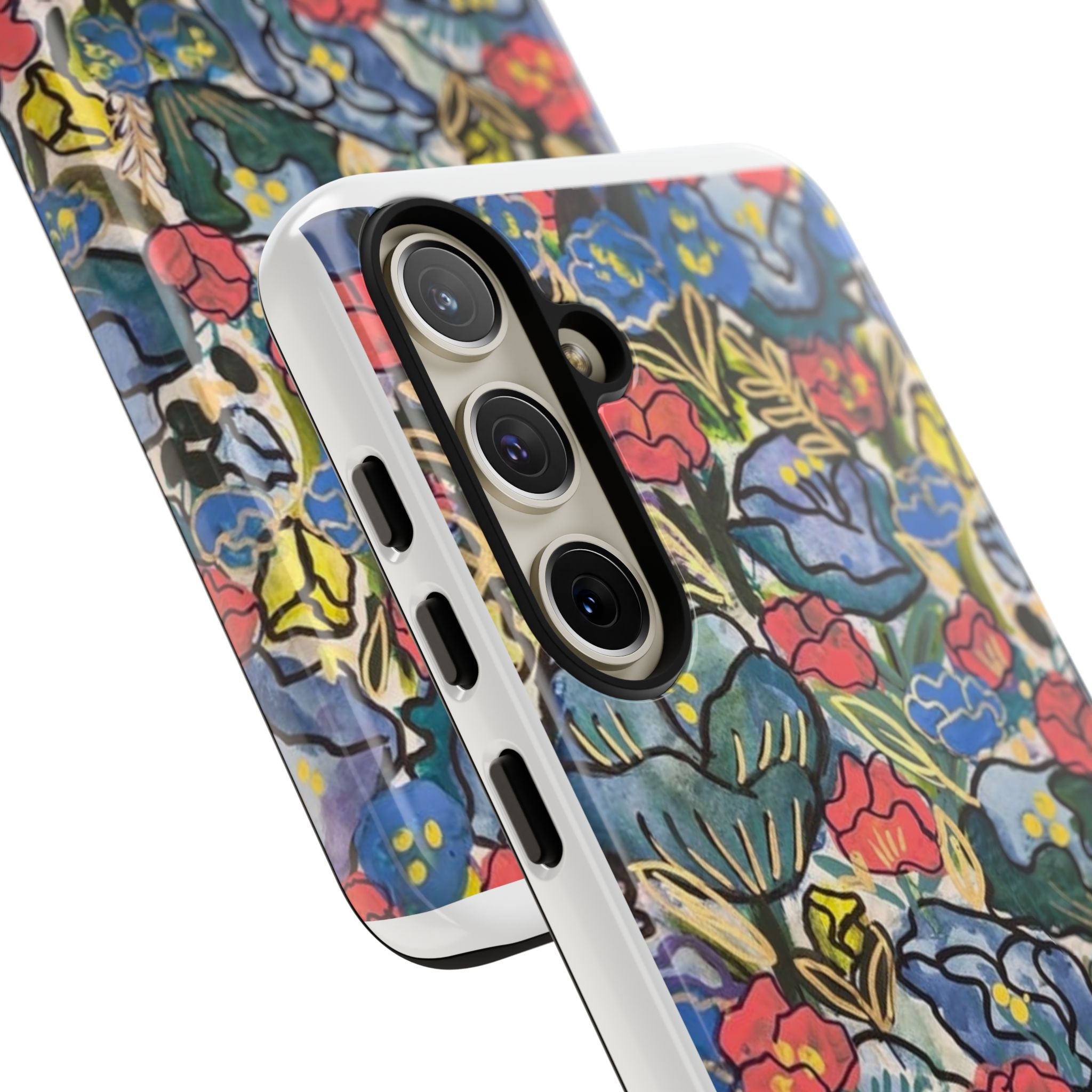Floral Mosaic Tough Phone Case — Colorful Wildflower Protective iPhone Cover