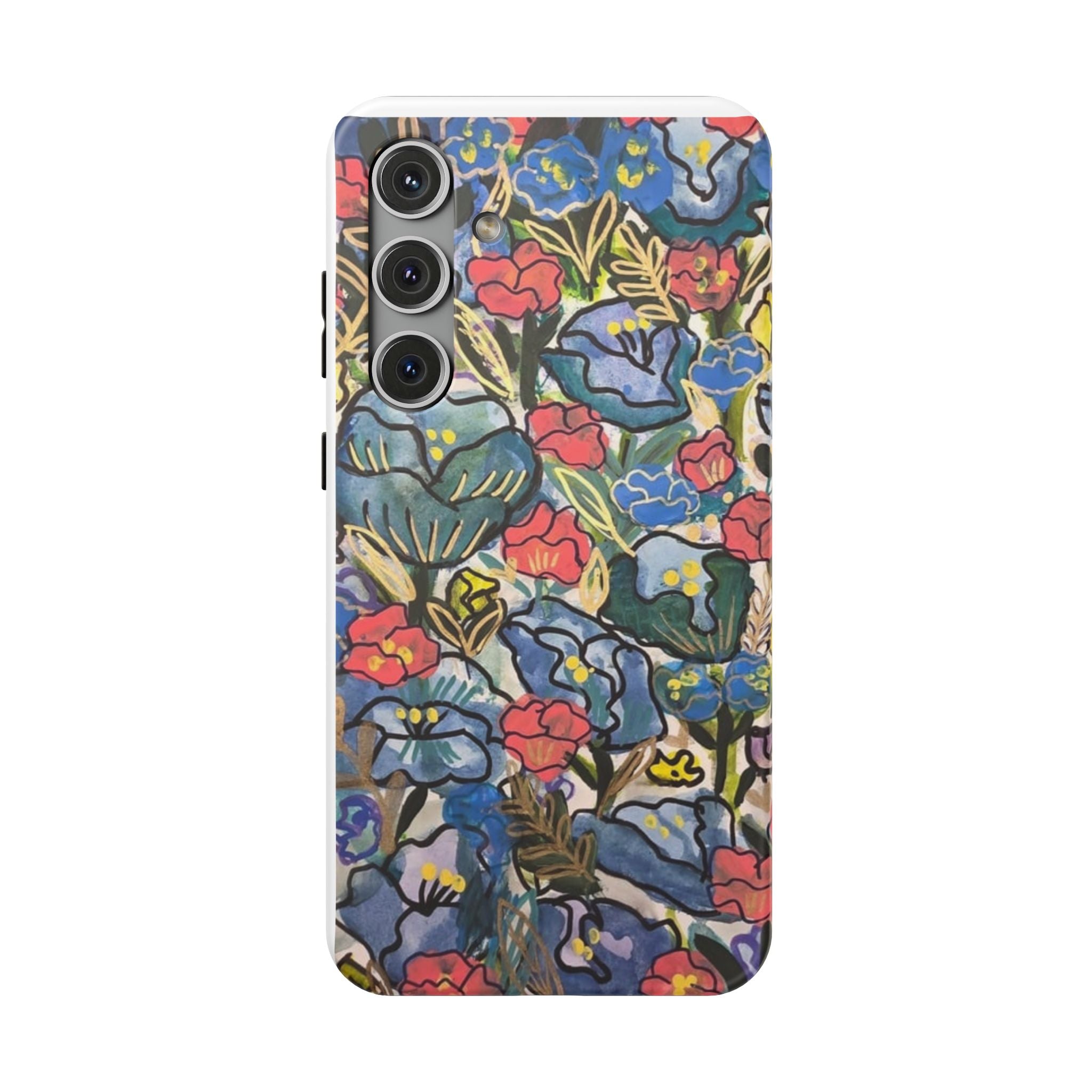 Floral Pattern Impact-Resistant Phone Case – Colorful Vintage Flowers