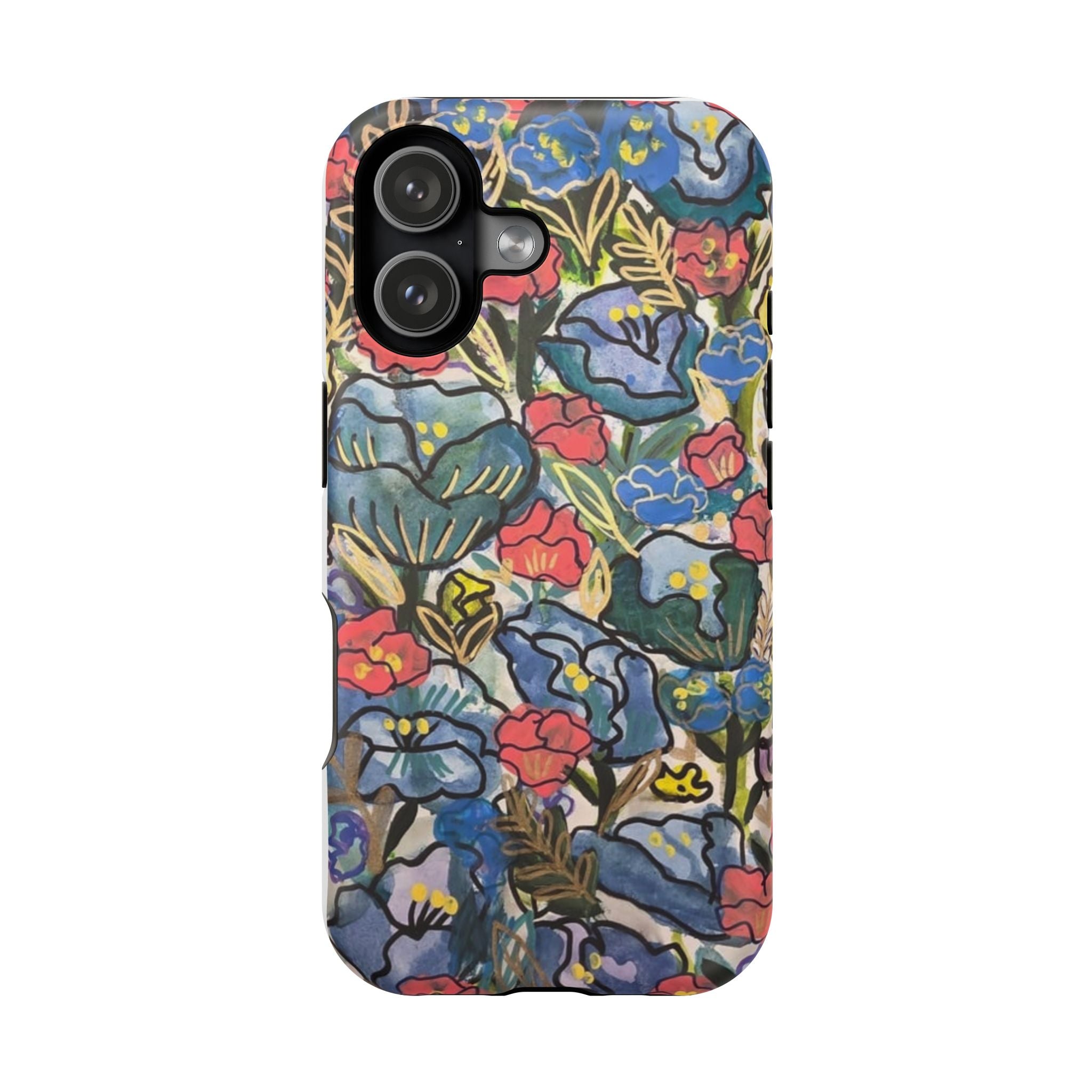 Floral Pattern Impact-Resistant Phone Case – Colorful Vintage Flowers
