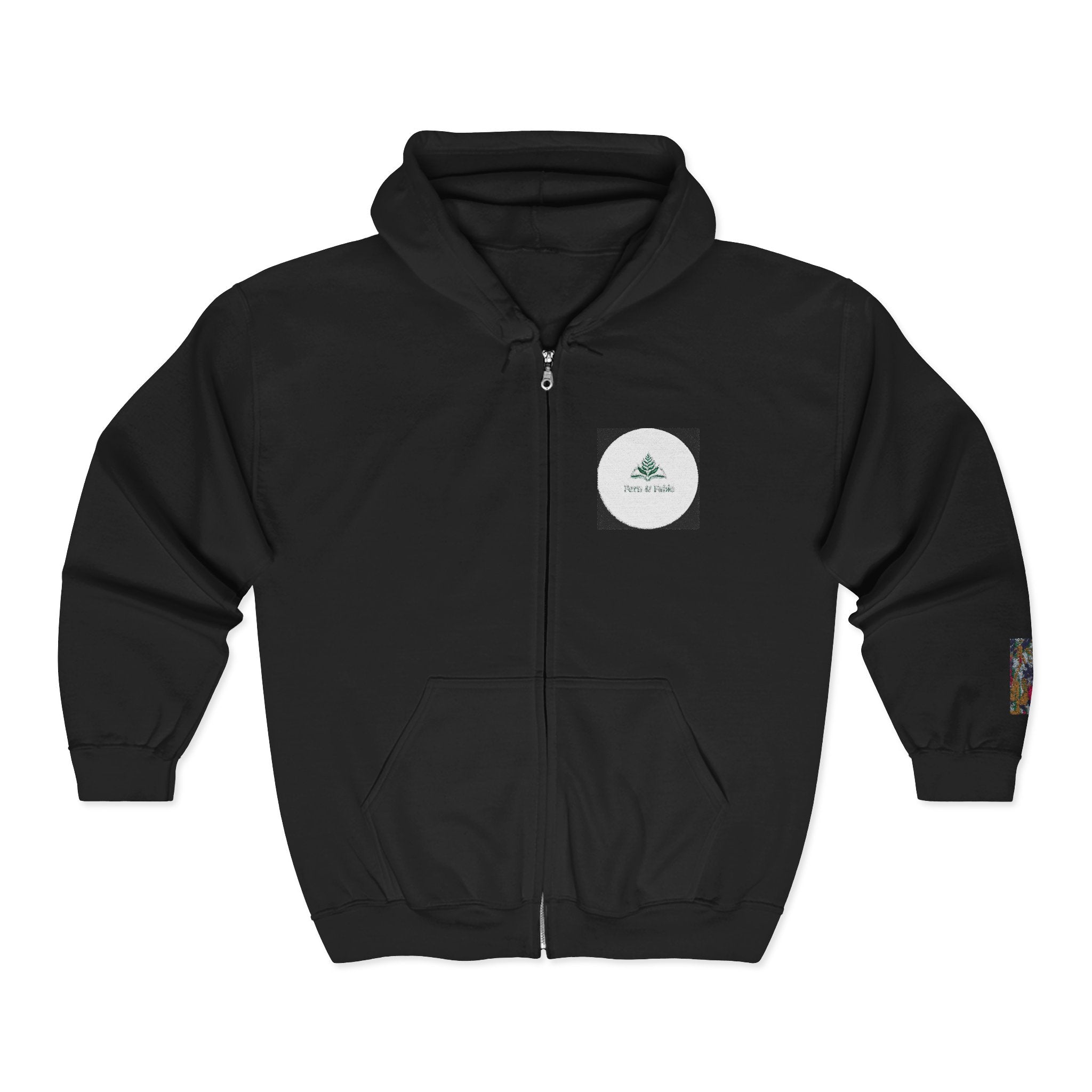 Zip Hoodie with Geometric Mandala Pocket Design