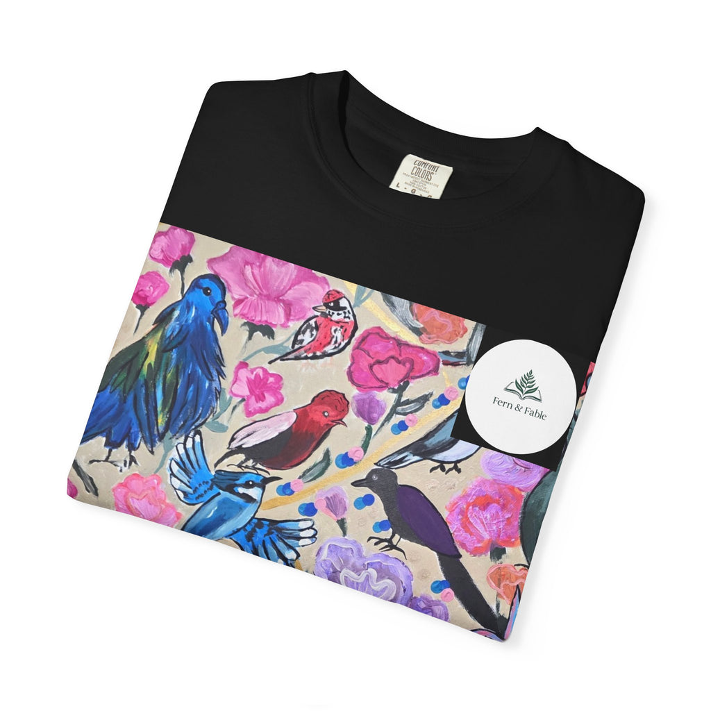 Floral Hummingbird T-Shirt — "Do Good Be Good Stay Queen" Back Print