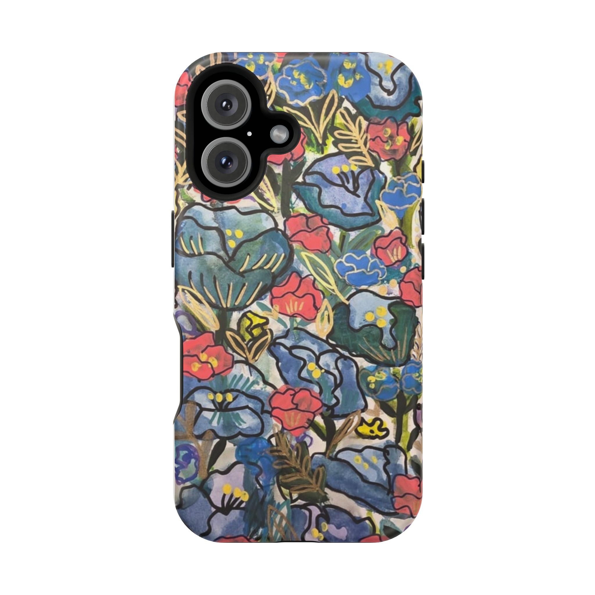 Floral Pattern Impact-Resistant Phone Case – Colorful Vintage Flowers