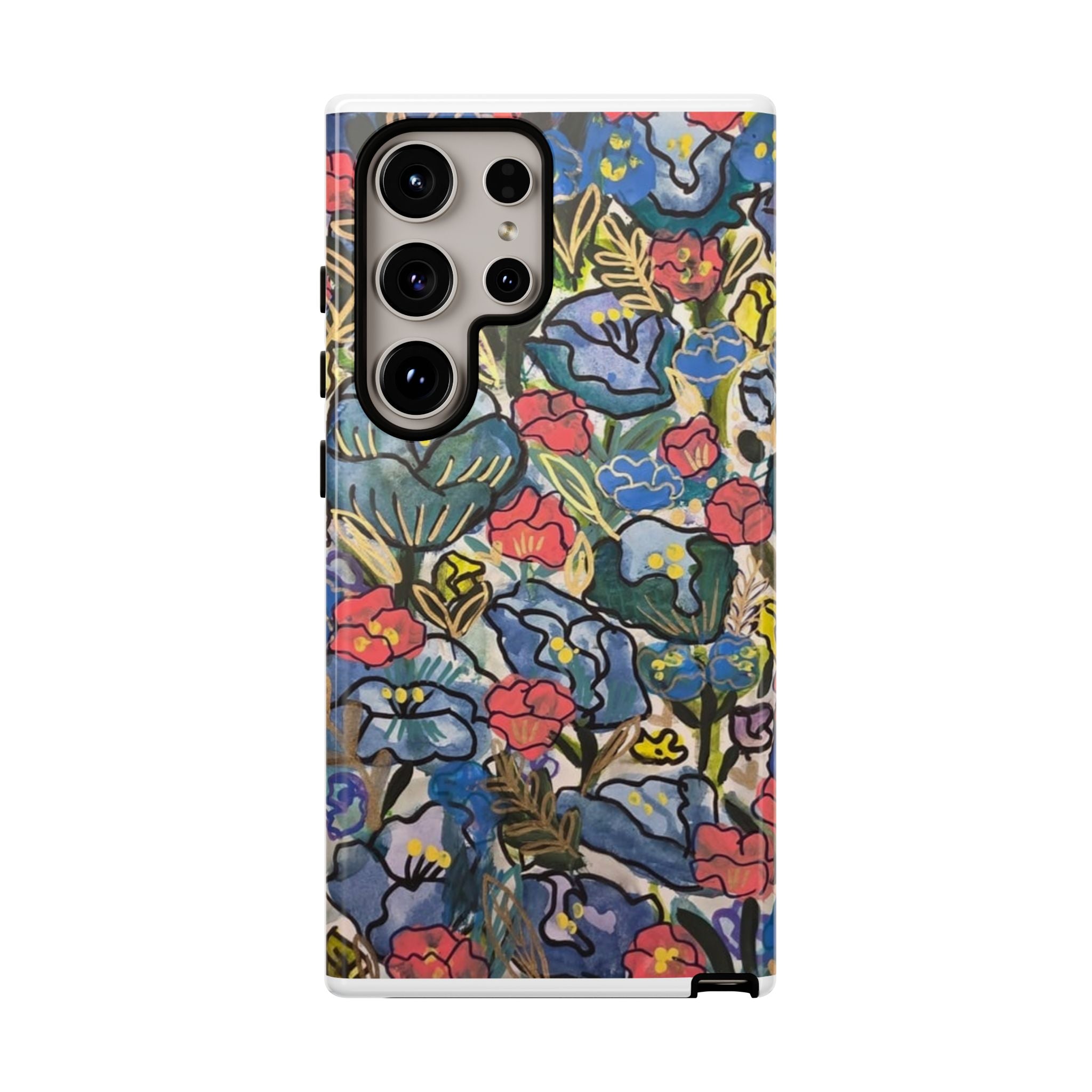 Floral Mosaic Tough Phone Case — Colorful Wildflower Protective iPhone Cover