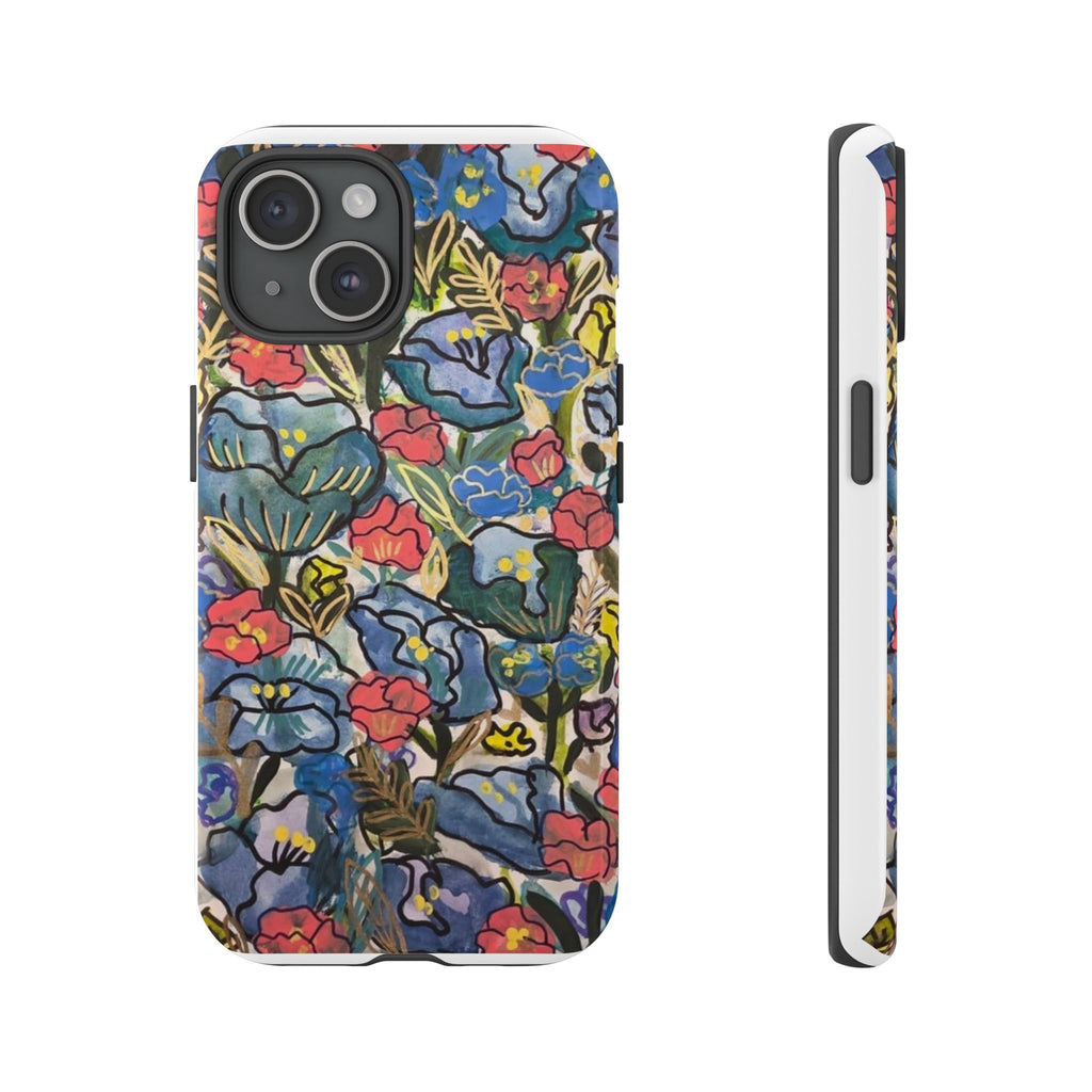 Floral Mosaic Tough Phone Case — Colorful Wildflower Protective iPhone Cover
