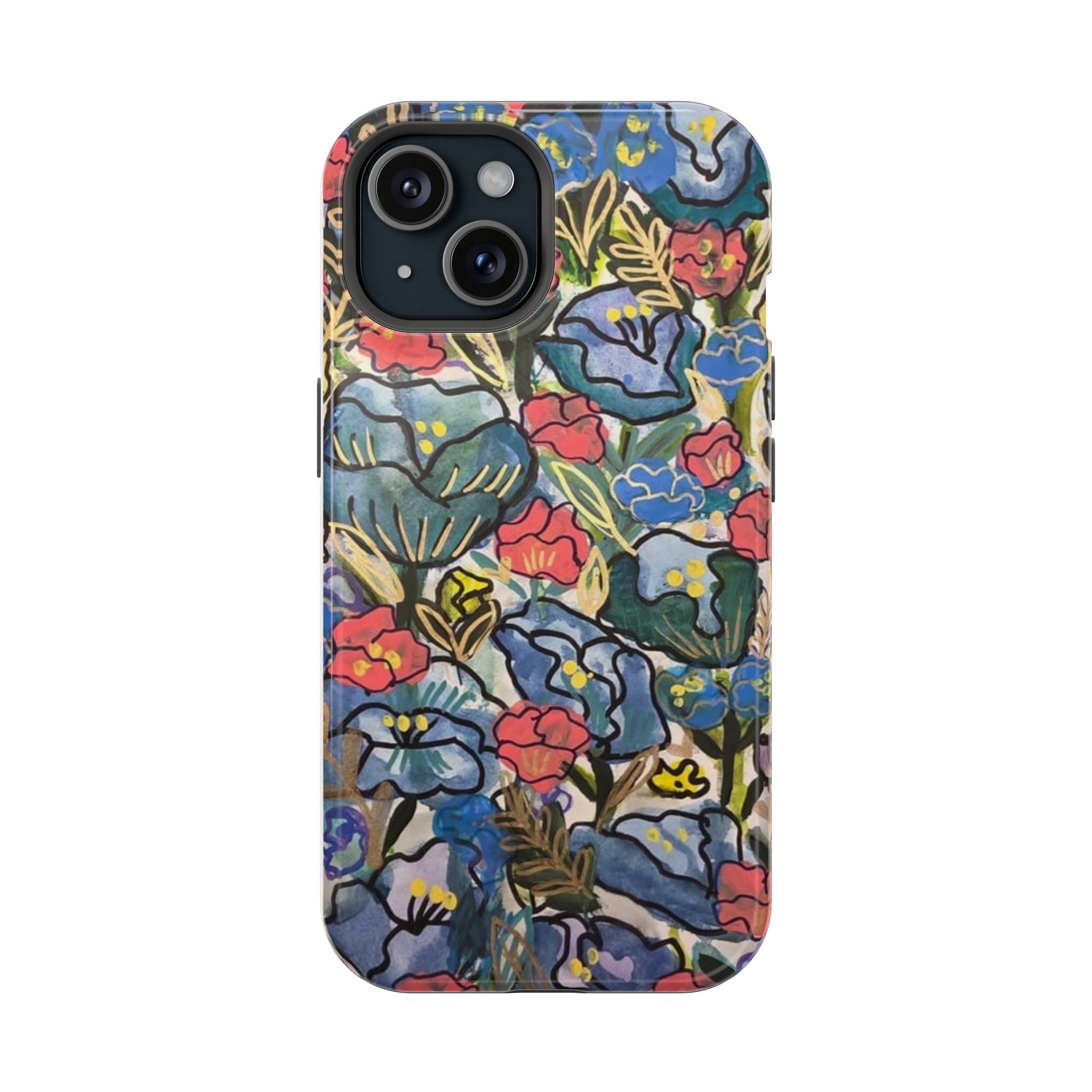 Floral Pattern Impact-Resistant Phone Case – Colorful Vintage Flowers