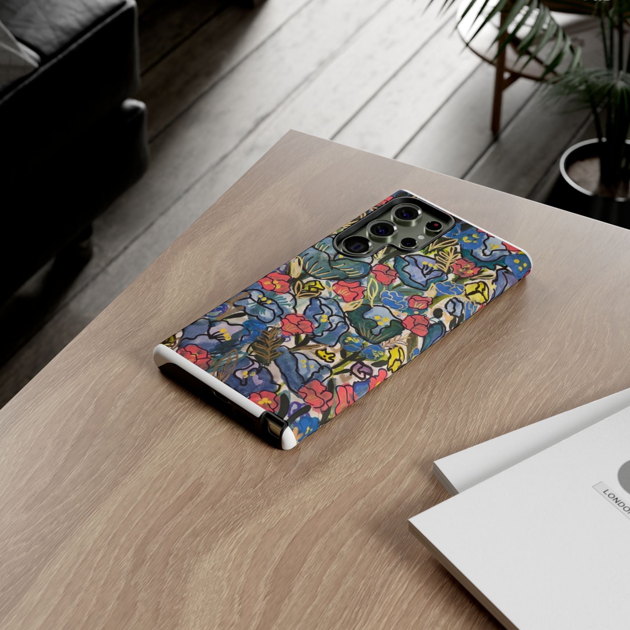 Floral Mosaic Tough Phone Case — Colorful Wildflower Protective iPhone Cover