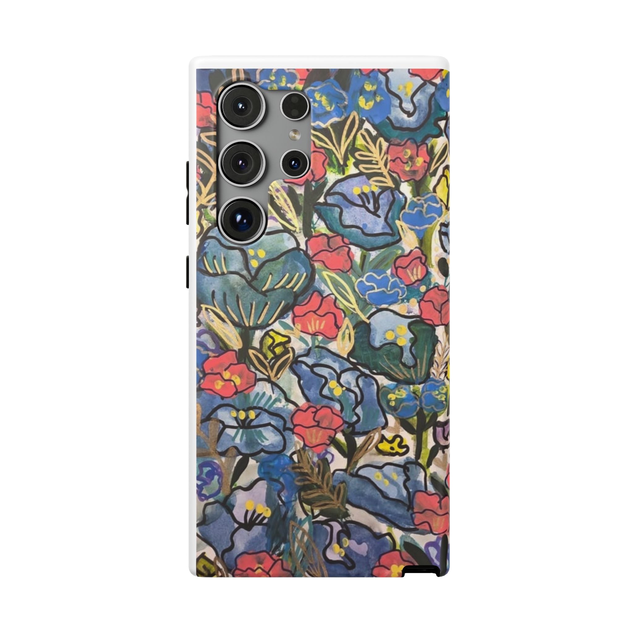Floral Pattern Impact-Resistant Phone Case – Colorful Vintage Flowers