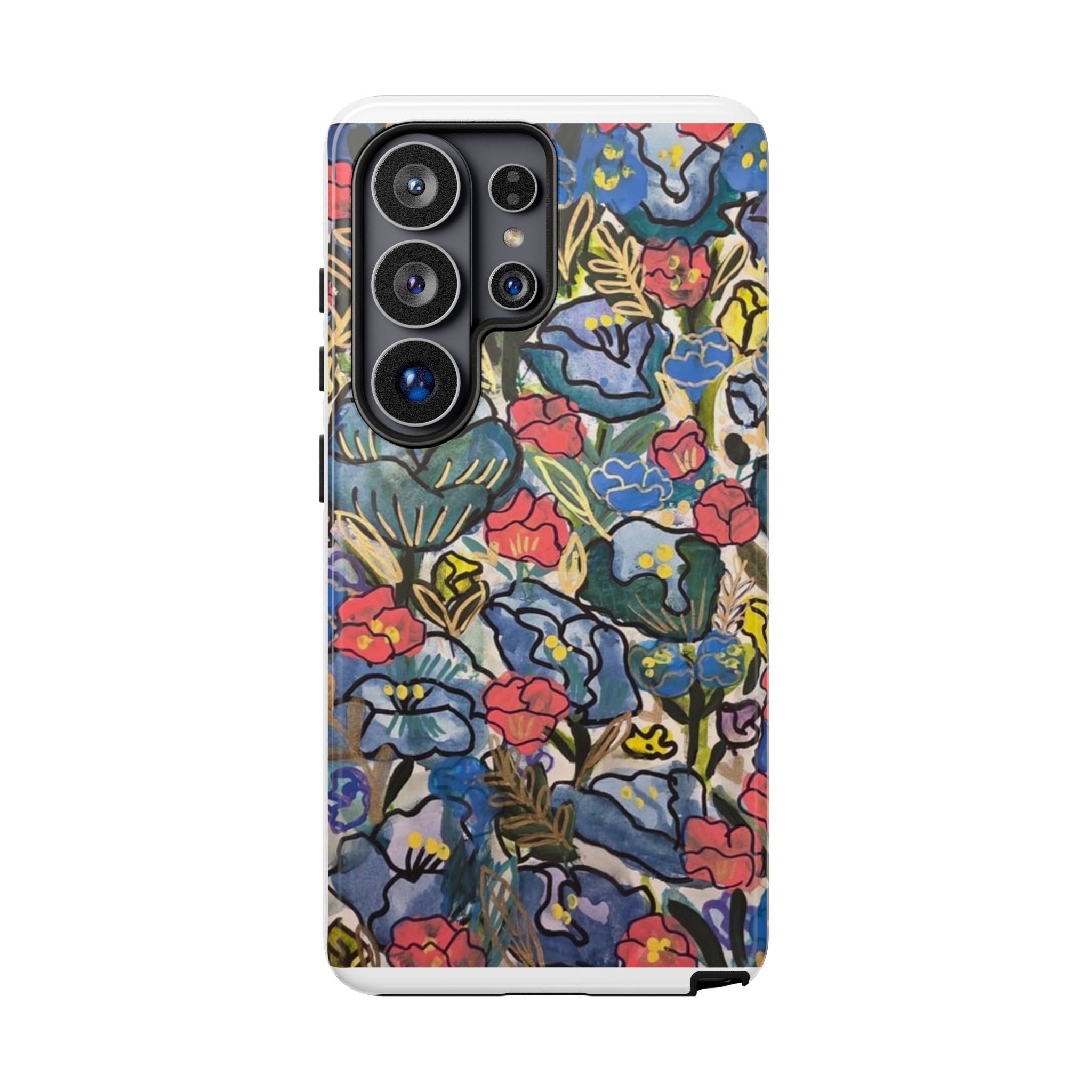 Floral Mosaic Tough Phone Case — Colorful Wildflower Protective iPhone Cover