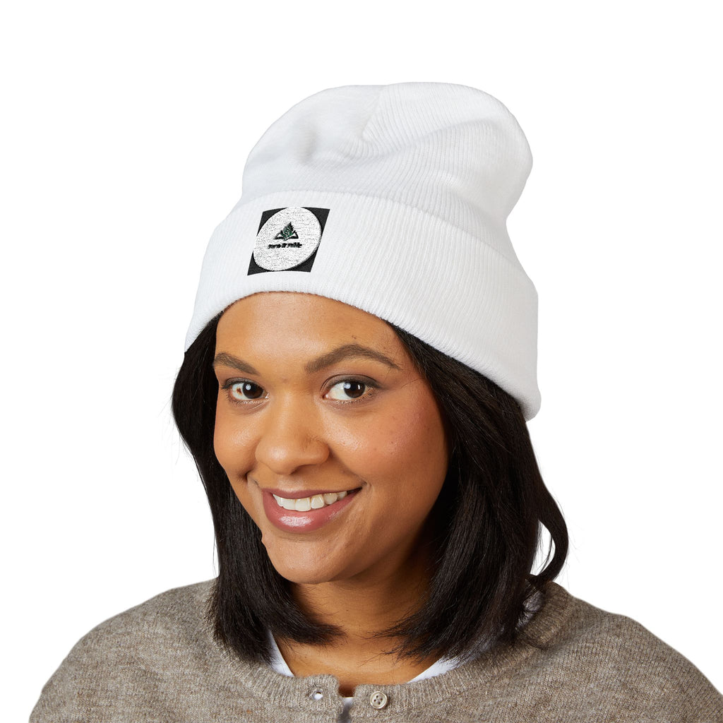 Embroidered Cuffed Beanie — Minimal Logo Winter Hat
