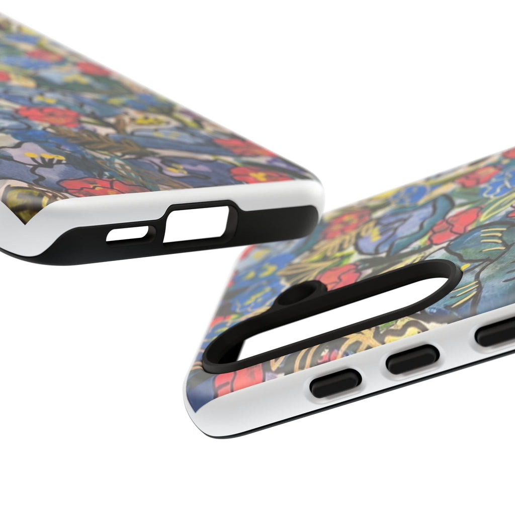 Floral Mosaic Tough Phone Case — Colorful Wildflower Protective iPhone Cover