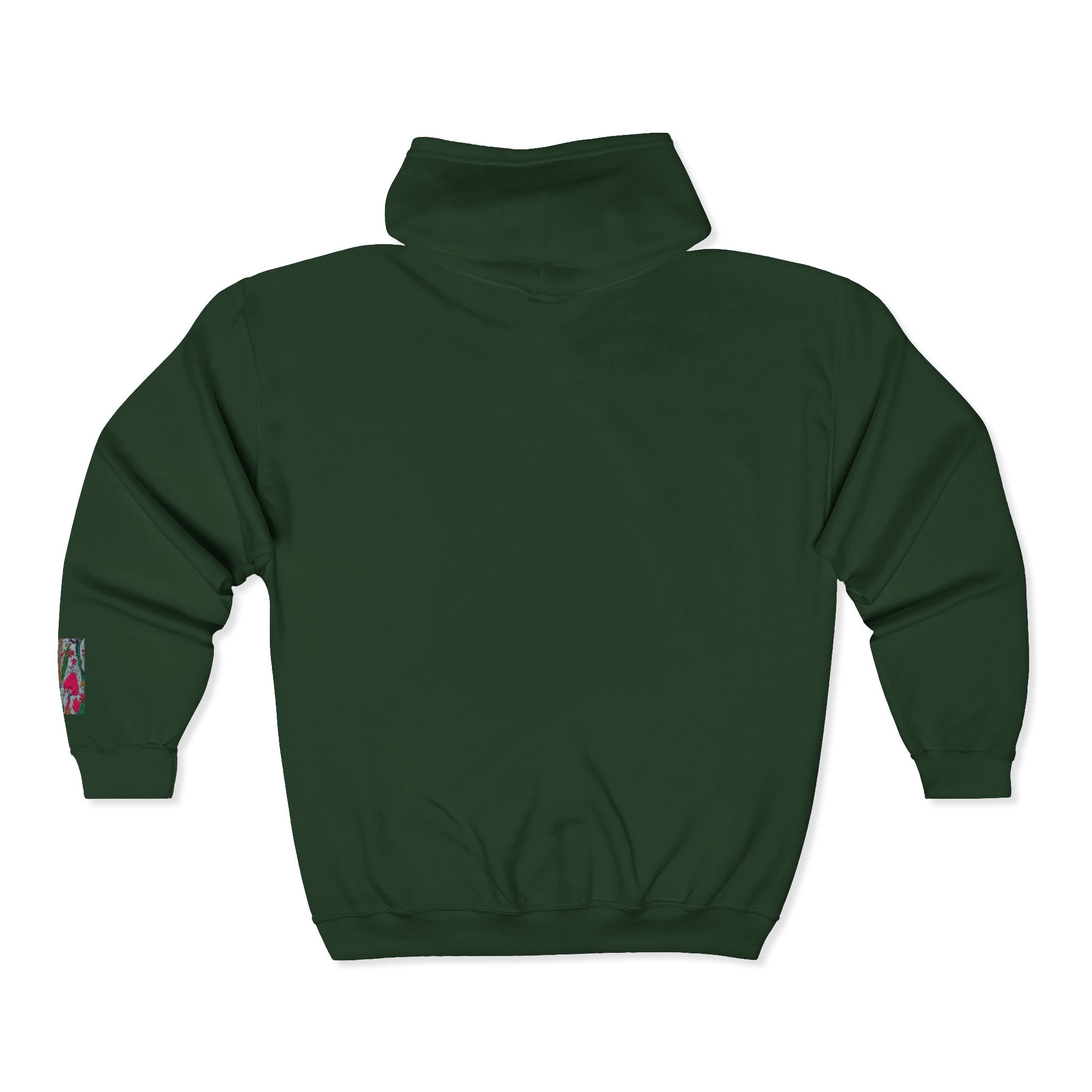 Zip Hoodie with Geometric Mandala Pocket Design